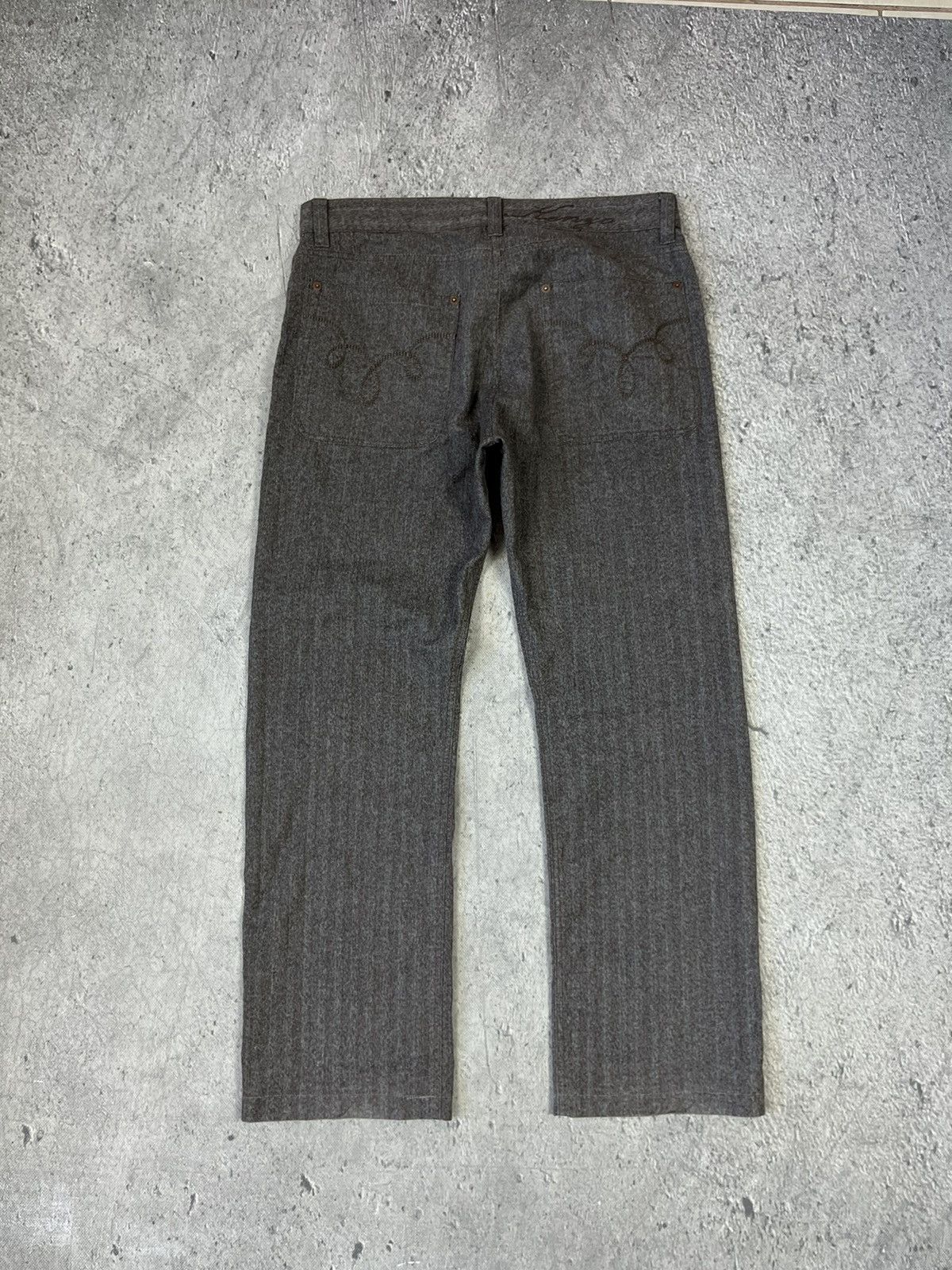 Kenzo × Vintage Kenzo Homme - Vintage Stripes Brown Pants Regular Fit 34 Size US 34 / EU 50 - 2 Thumbnail
