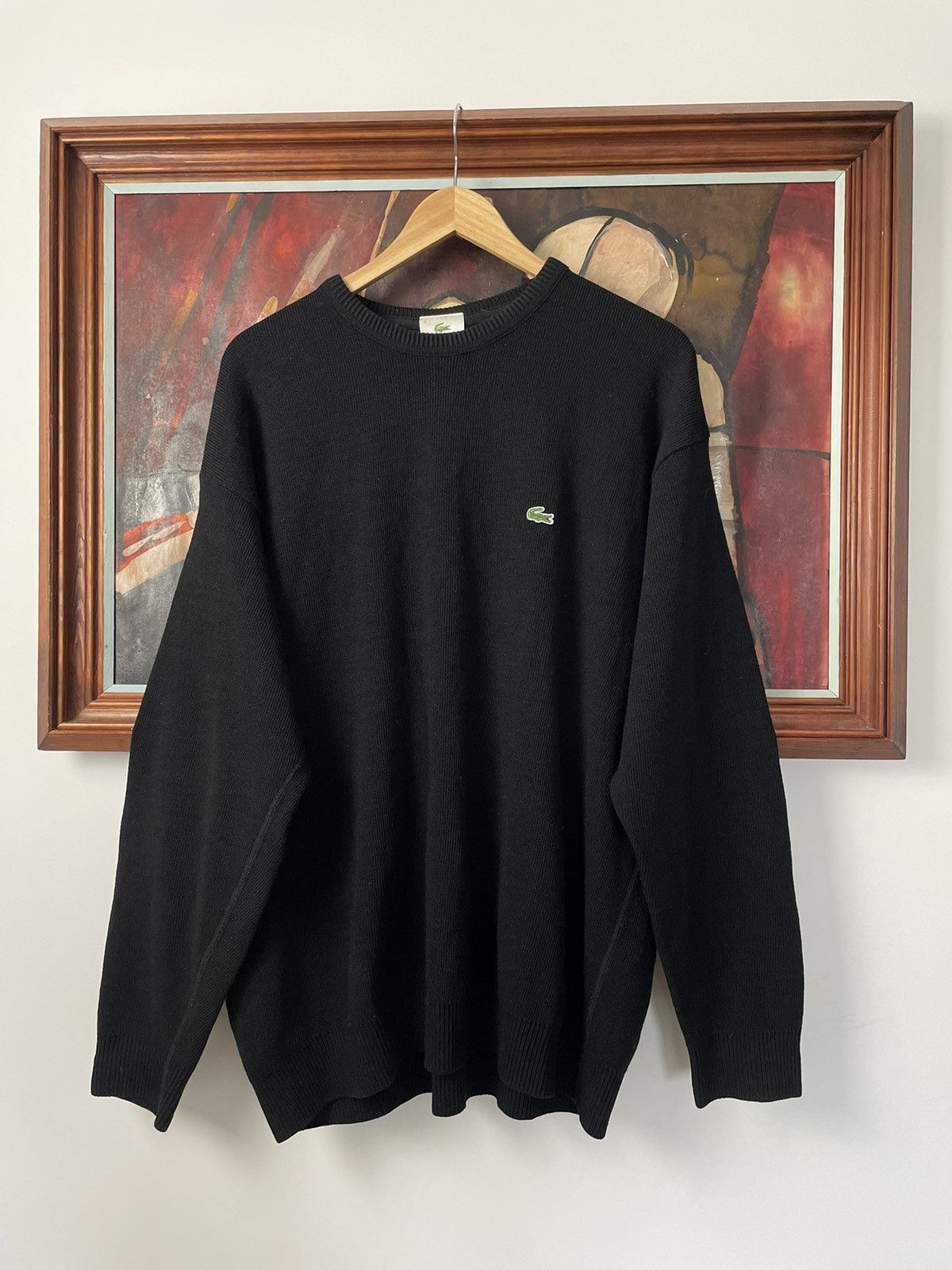 Lacoste Vintage Lacoste Classic Oversize Sweater Black Casual Size US L / EU 52-54 / 3 - 1 Thumbnail