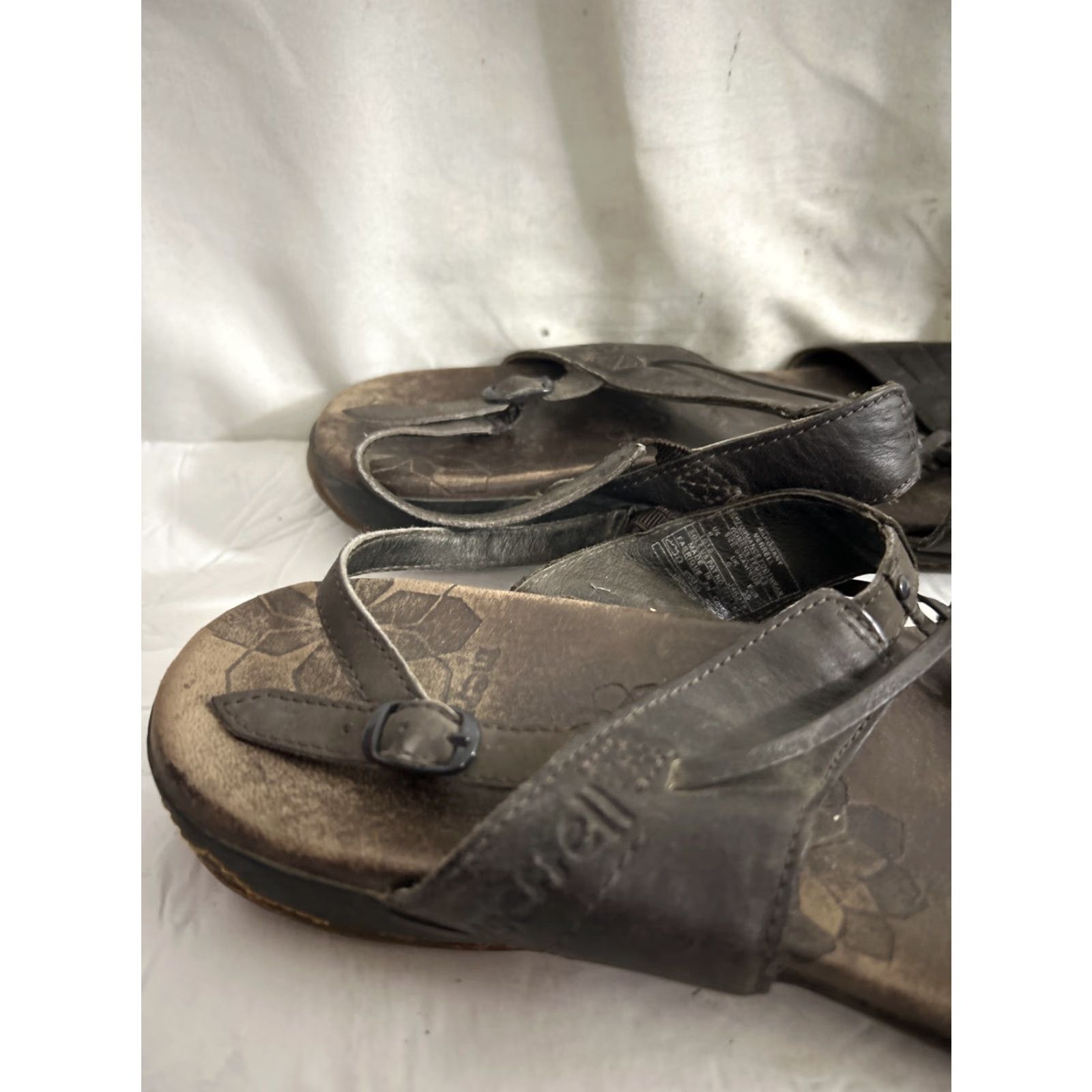 Merrell Merrell Sandal Open Toe Slip-On Leather Women 8 US Mahogany Brown Comfort Flat Size US 7 / IT 37 - 4 Thumbnail