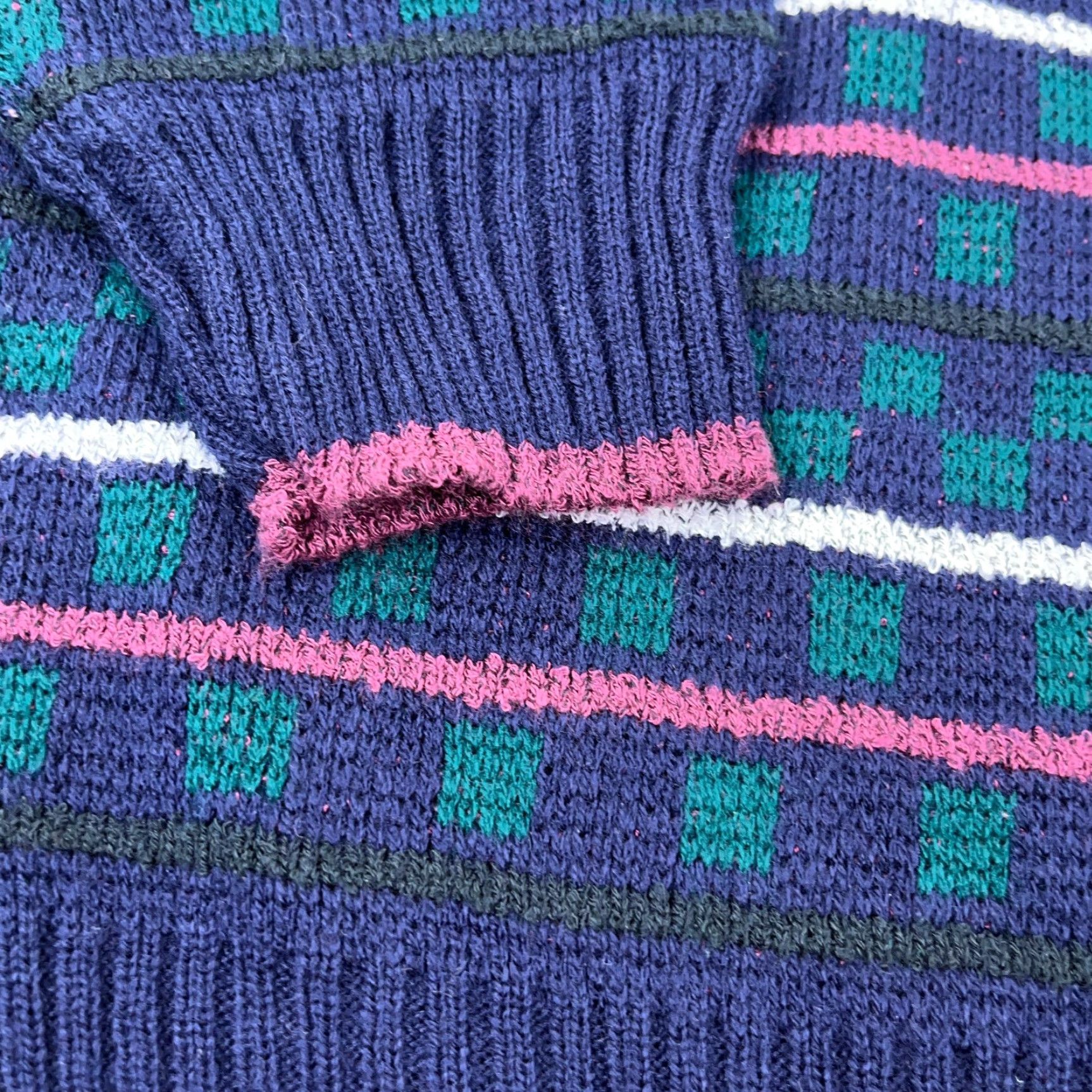 Vintage VINTAGE Expressions Grandpa Sweater Men XL Purple Pink Geometric Knit Pullover 80s 90s Casual Golf Winter Size US XL / EU 56 / 4 - 6 Thumbnail