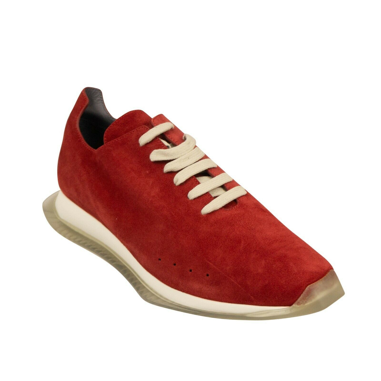 image of Rick Owens Red Suede Sneakers Size 42, Men's