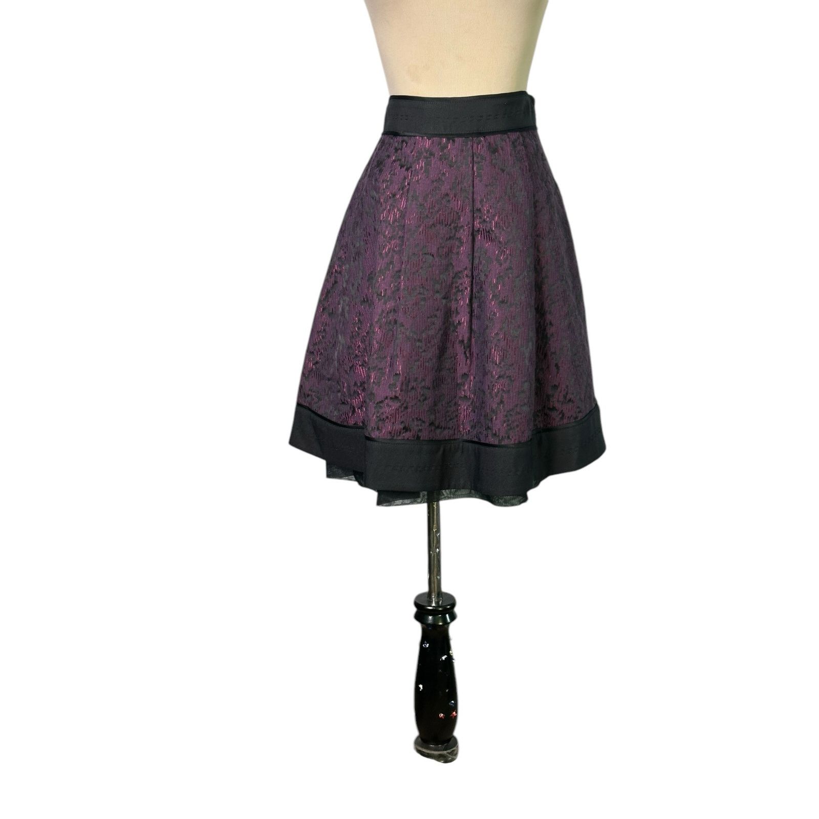 Diane von Furstenberg Diane Von Furstenberg black purple pleated mini skirt size 6 Size 28" / US 6 / IT 42 - 7 Thumbnail