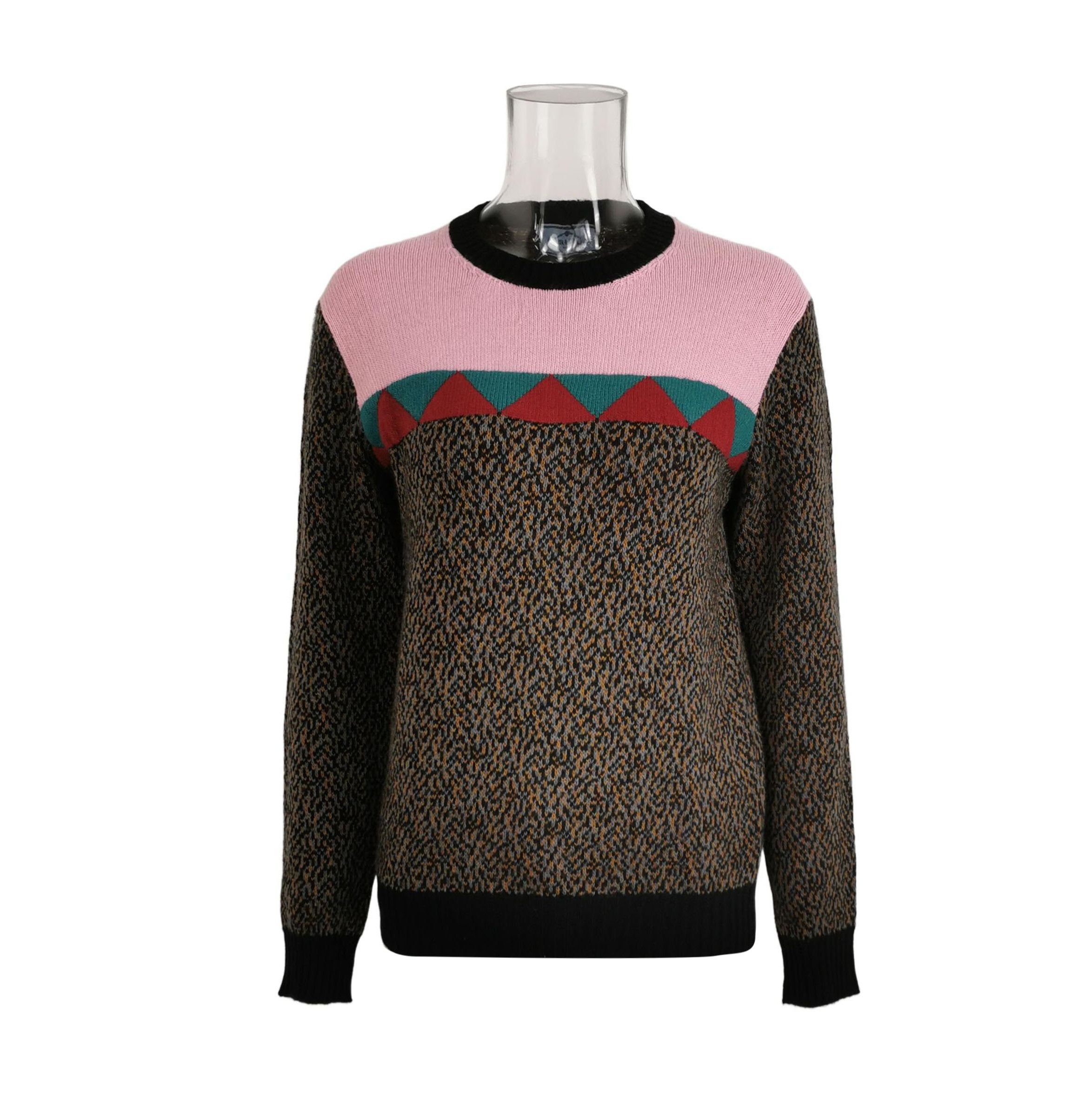 Prada Prada Colorblock Knit Sweater with Round Neck - dmc Size S / US 4 / IT 40 - 1 Thumbnail