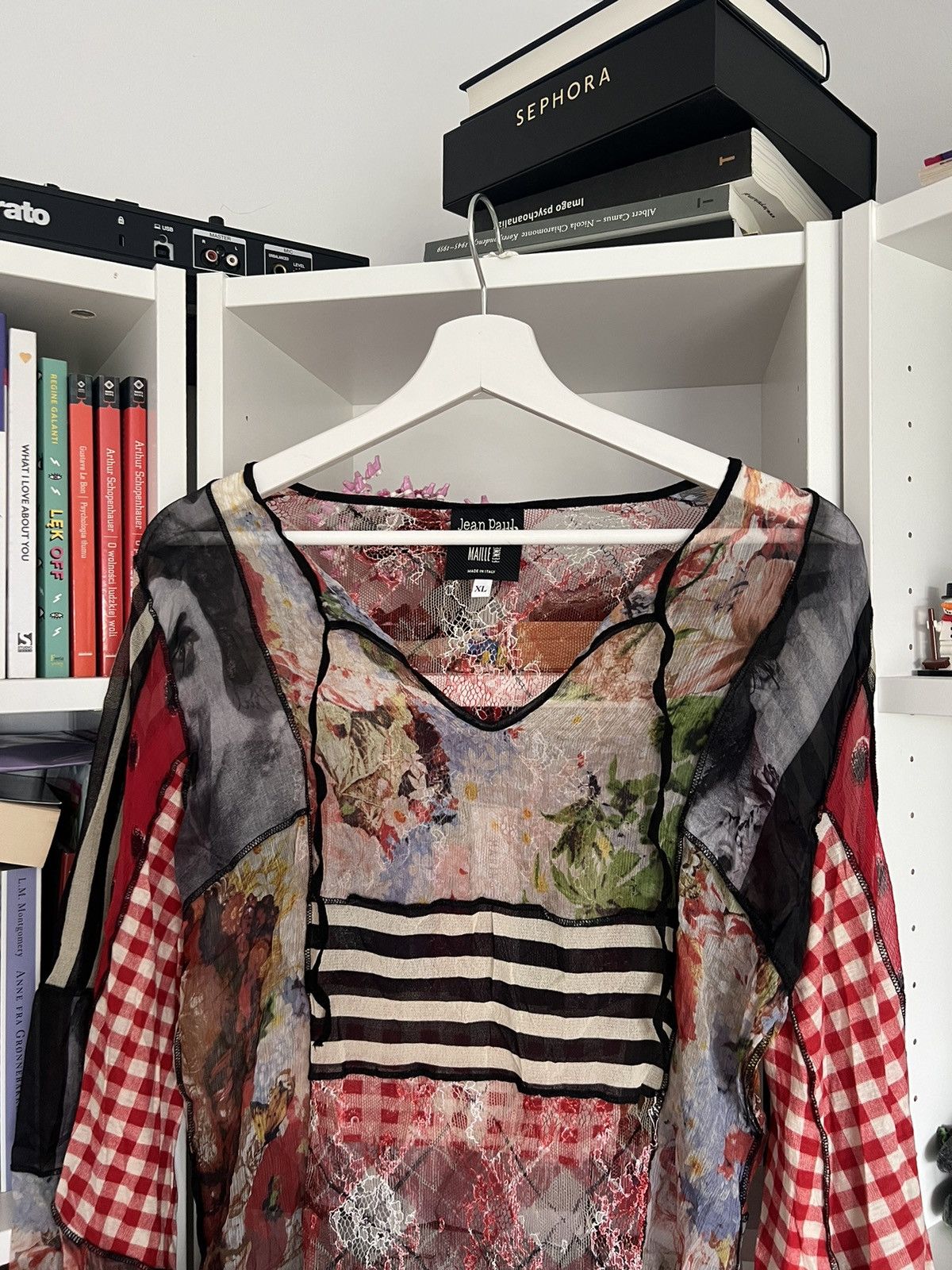 Jean Paul Gaultier × Vintage Vintage 90s jean paul gaultier patchwork mesh top XL JPG Size XL / US 12-14 / IT 48-50 - 3 Thumbnail