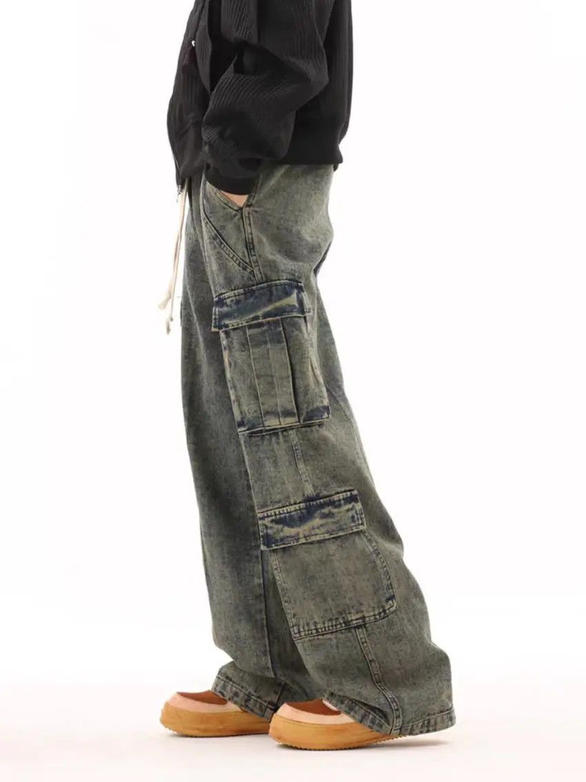 Designer × Japanese Brand Vintage Aged Washed Yellow Clay Dyed Jeans Size US 34 / EU 50 - 3 Thumbnail