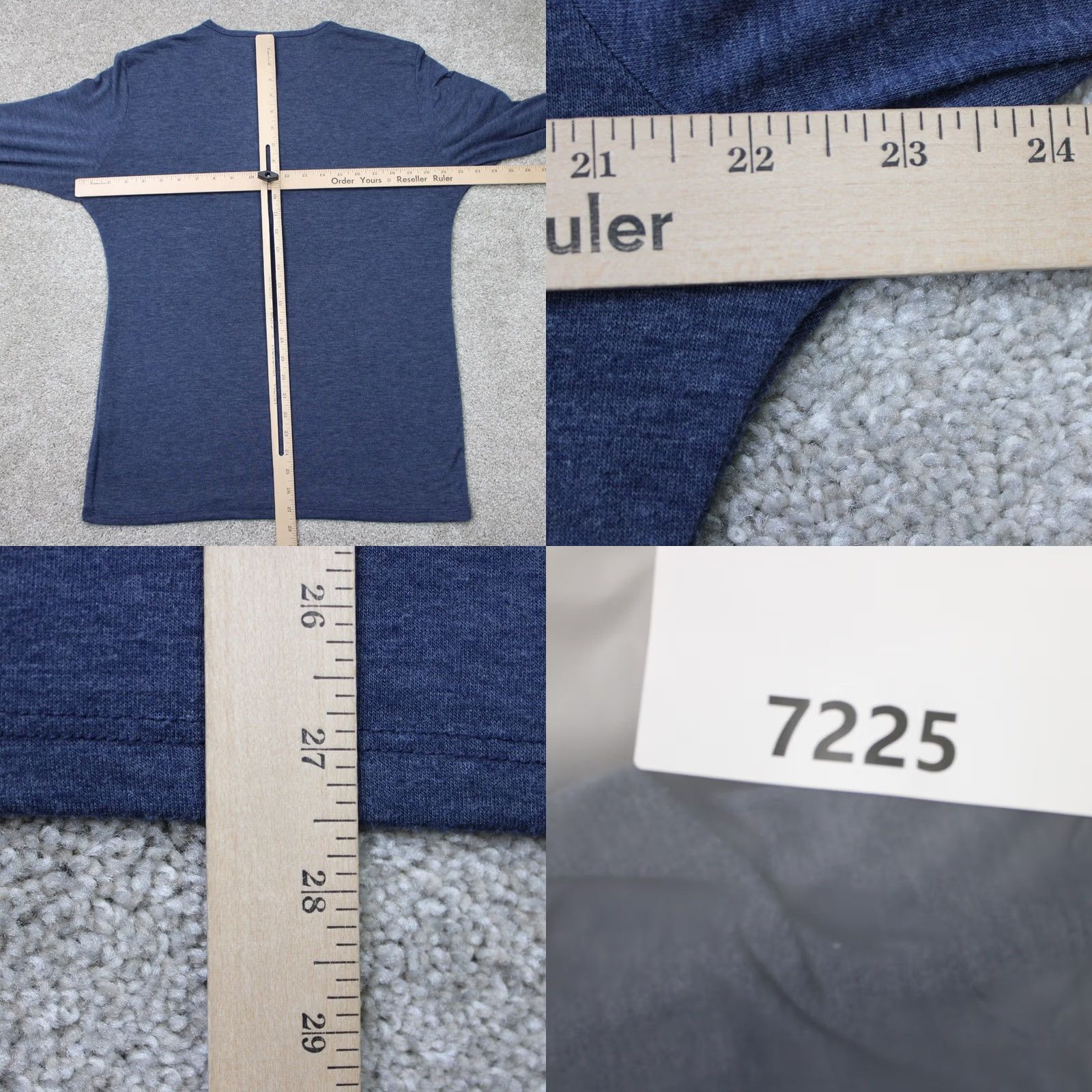 Mizzen+Main Mizzen+Main Shirt Mens Medium Blue Henley Roll Sleeve Stretch Long Sleeve Size US M / EU 48-50 / 2 - 8 Thumbnail
