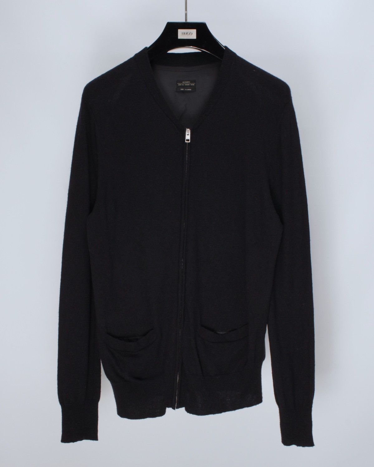 Allsaints × Designer ALLSAINTS Juku Bomber Wool Nylon Full Zip Cardigan Sweater Size US XL / EU 56 / 4 - 1 Thumbnail