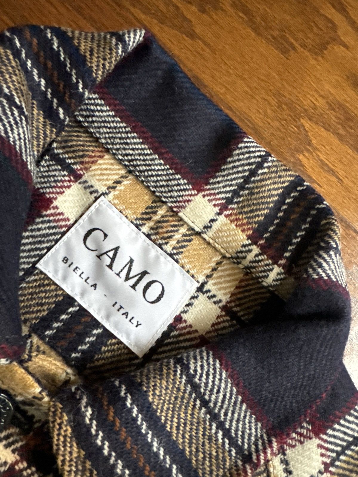 Other Balio Shirt Jacket in Navy and Cream Wool Plaid Size US XL / EU 56 / 4 - 4 Thumbnail