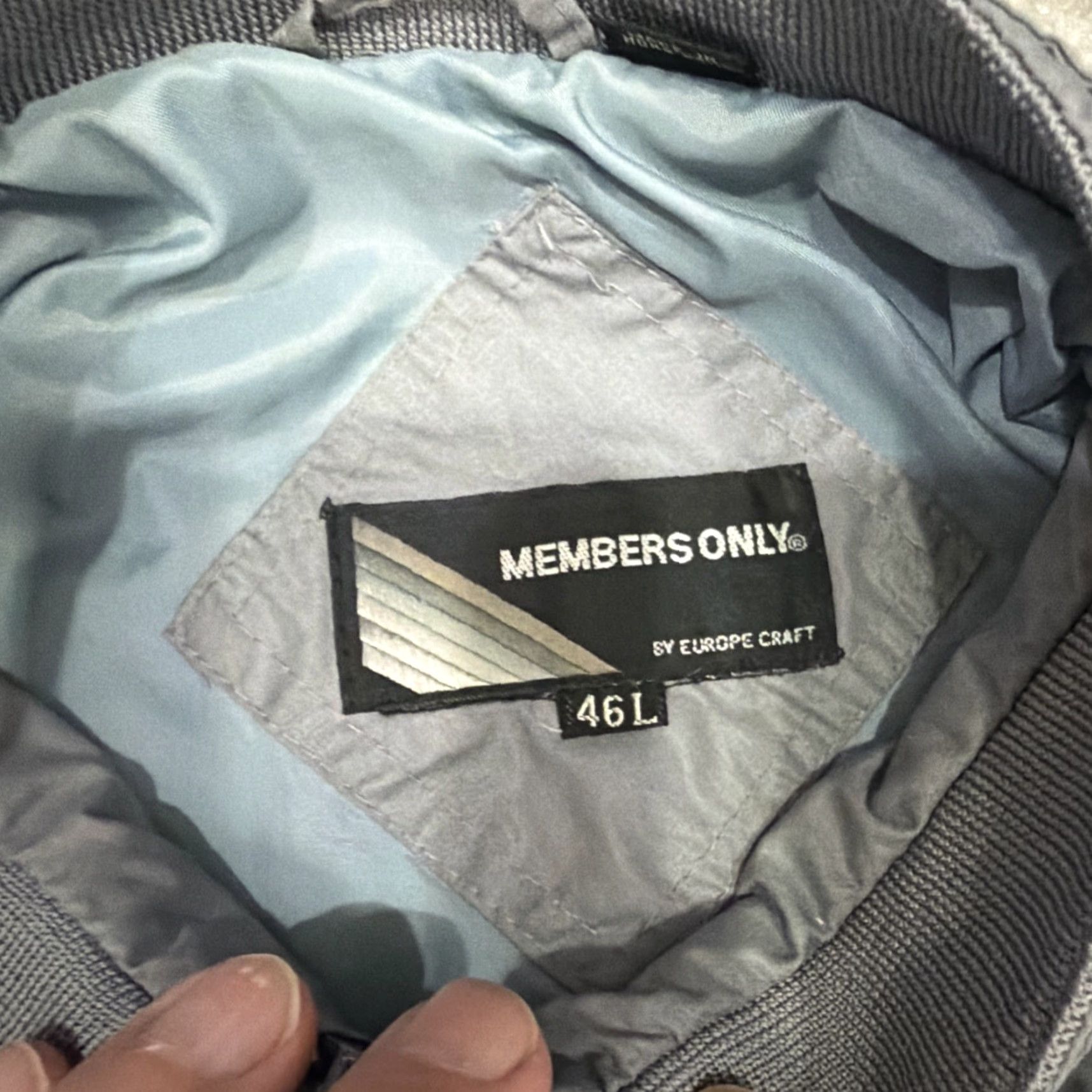 Members Only VINTAGE Members Only Jacket Mens 46L Gray Bomber Jacket Long Sleeve Zipper Pockets Size US XXL / EU 58 / 5 - 3 Thumbnail