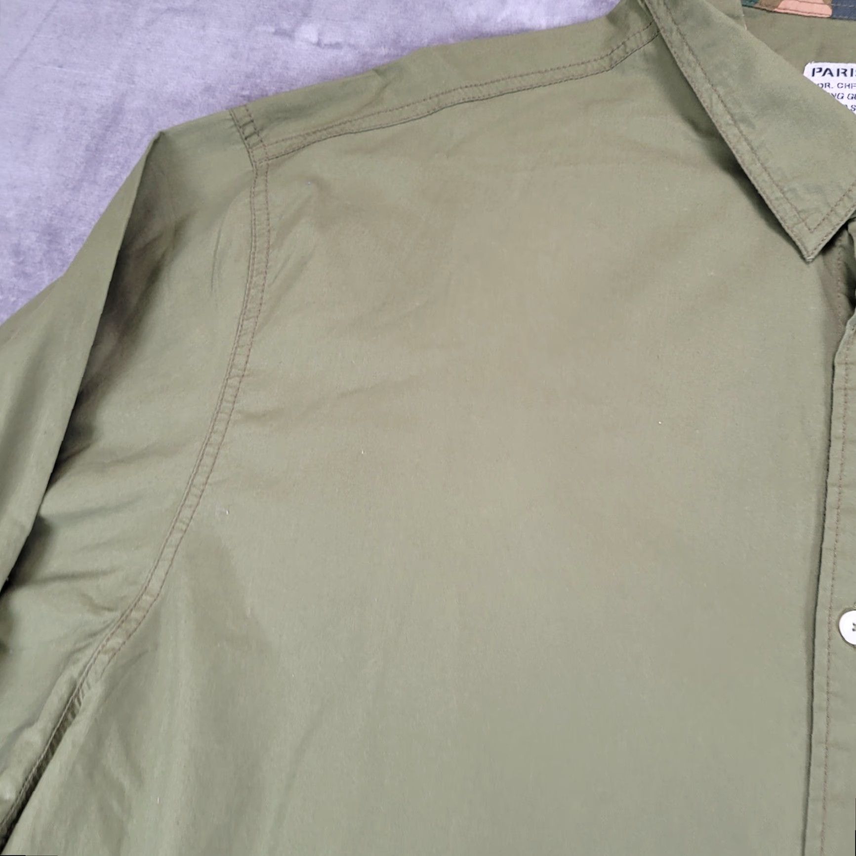 Vintage VINTAGE PARISH COLLECTION Olive Green Camo Long Sleeve Button-Up Shirt 5XL Mens Size US XXL / EU 58 / 5 - 6 Thumbnail