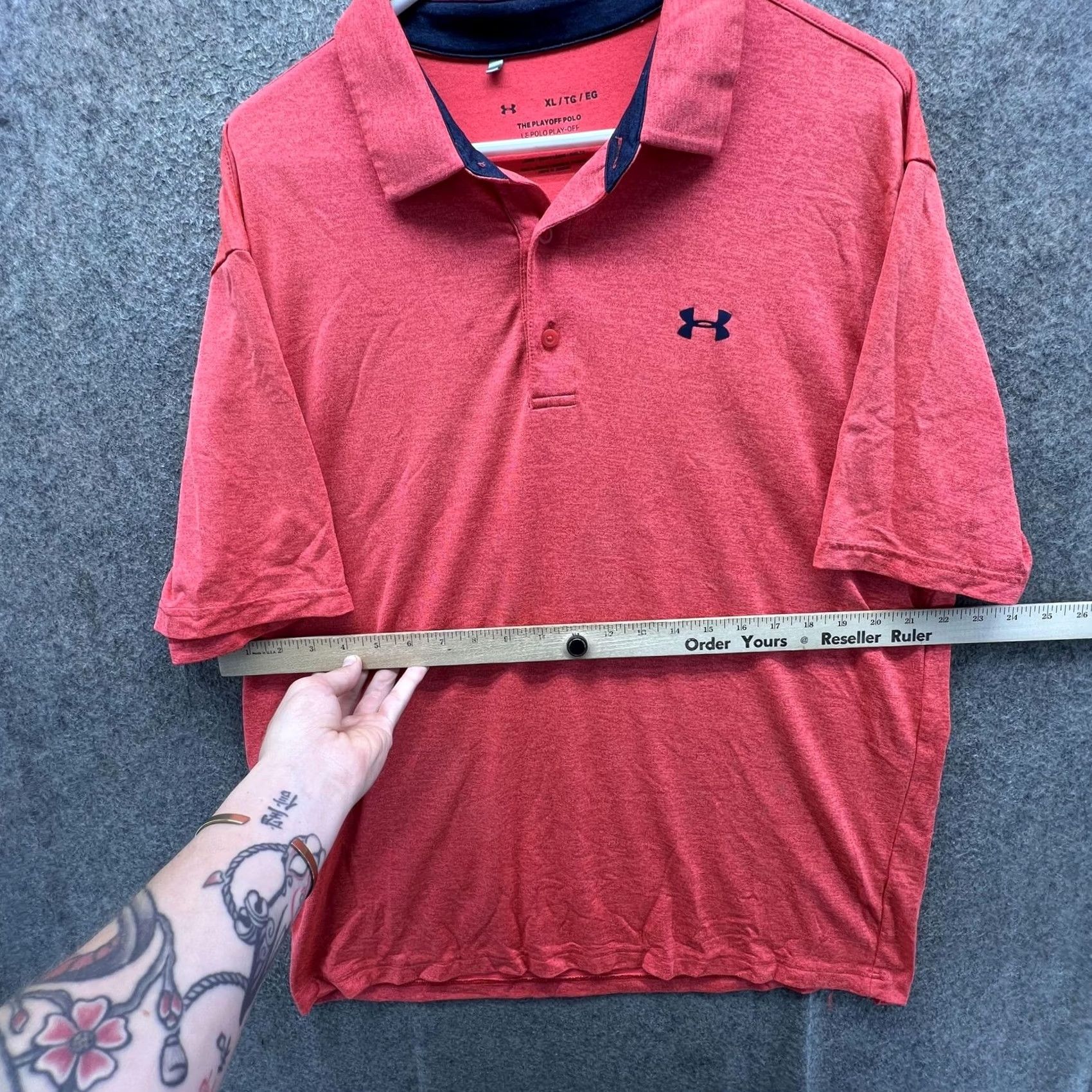 Under Armour Under Armour The Playoff Polo Shirt Mens XL Red Solid Golf Stretch Tagless Polo Shirt Short Sleeve Relaxed Fit Regular Size US XL / EU 56 / 4 - 6 Thumbnail