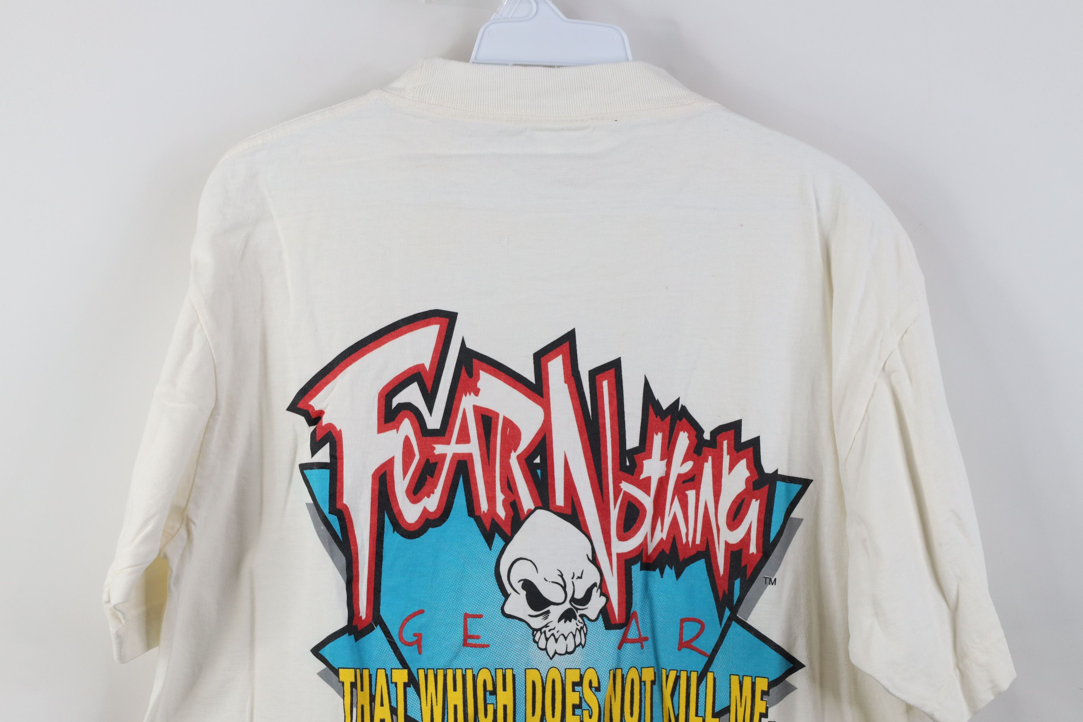 Vintage Vintage 90s Streetwear Nothing Skull Skeleton T-Shirt White Size US L / EU 52-54 / 3 - 11 Thumbnail