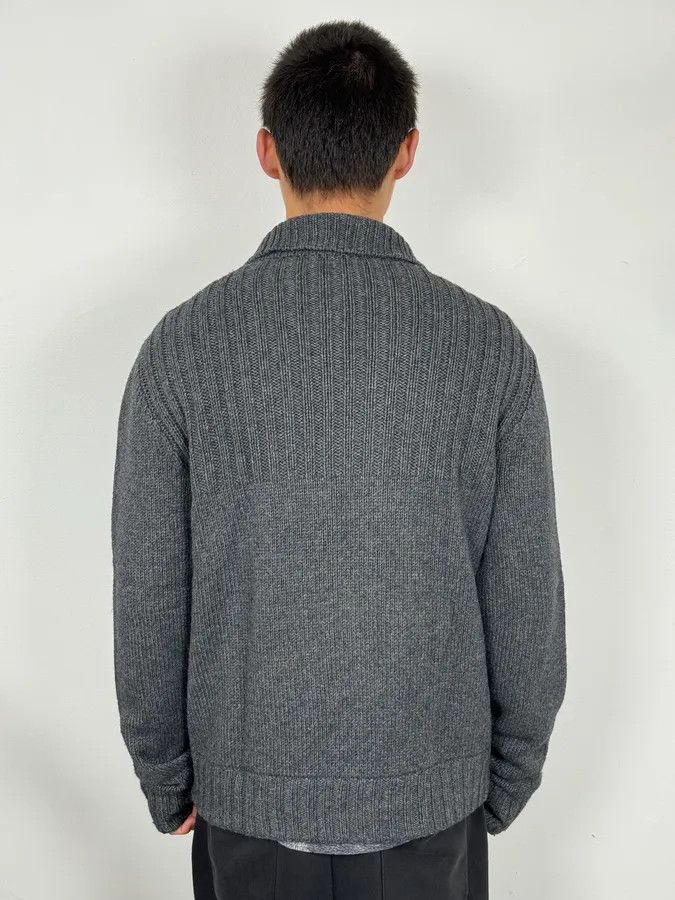 Dolce & Gabbana 2000s Dolce & Gabbana Grey Wool Minimalist Zip-up Sweater Size US L / EU 52-54 / 3 - 3 Thumbnail