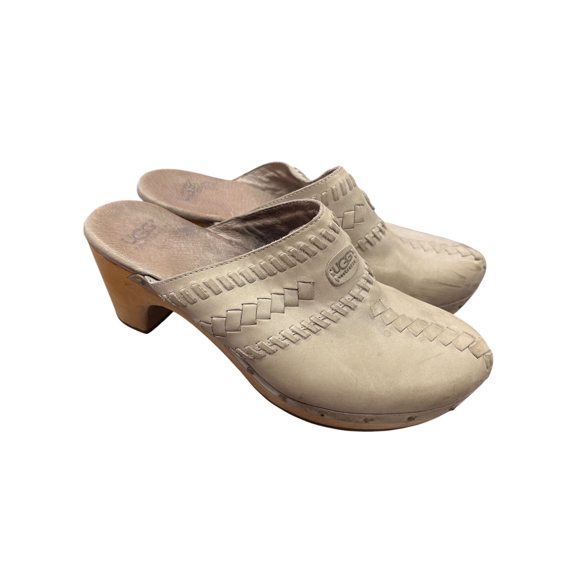 Ugg Ugg Australia wms tan leather slip clogs mules sz 9 SKU 9881 Size US 9 / IT 39 - 13 Thumbnail