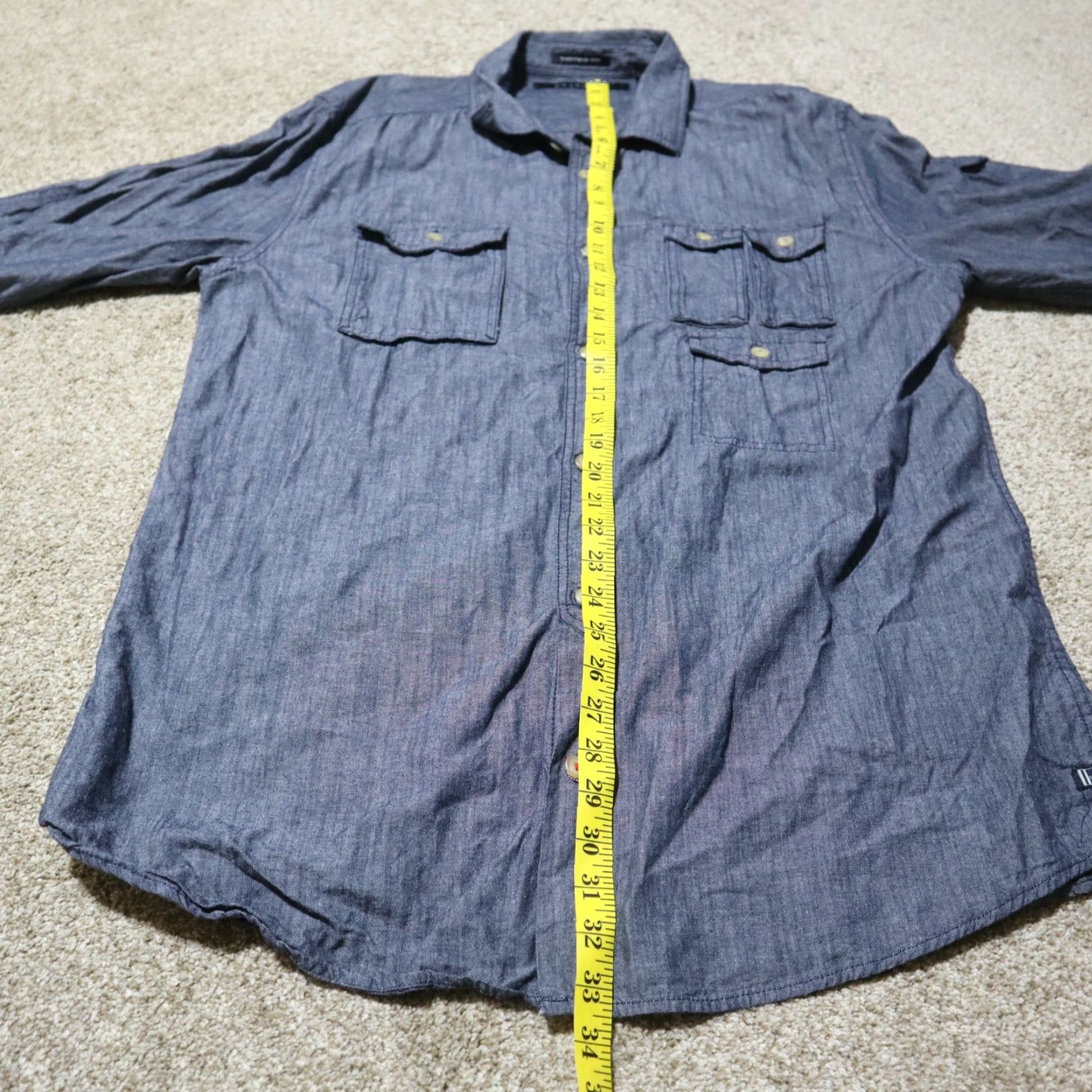 Sean John Sean John Button Up Shirt Short Sleeve Solid Blue Cotton Adult Men's 2XL Blue Shirt Mens 2XL Button Up Shirt Azul Size US XXL / EU 58 / 5 - 6 Thumbnail