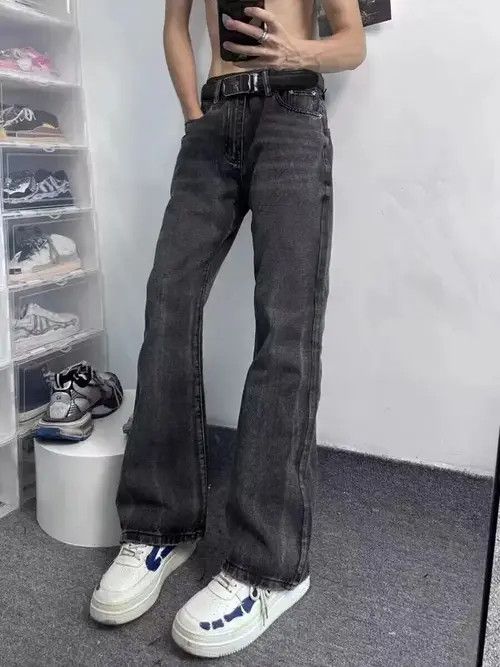 Jean Vintage washed distressed rippled rare jeans Size US 32 / EU 48 - 1 Thumbnail