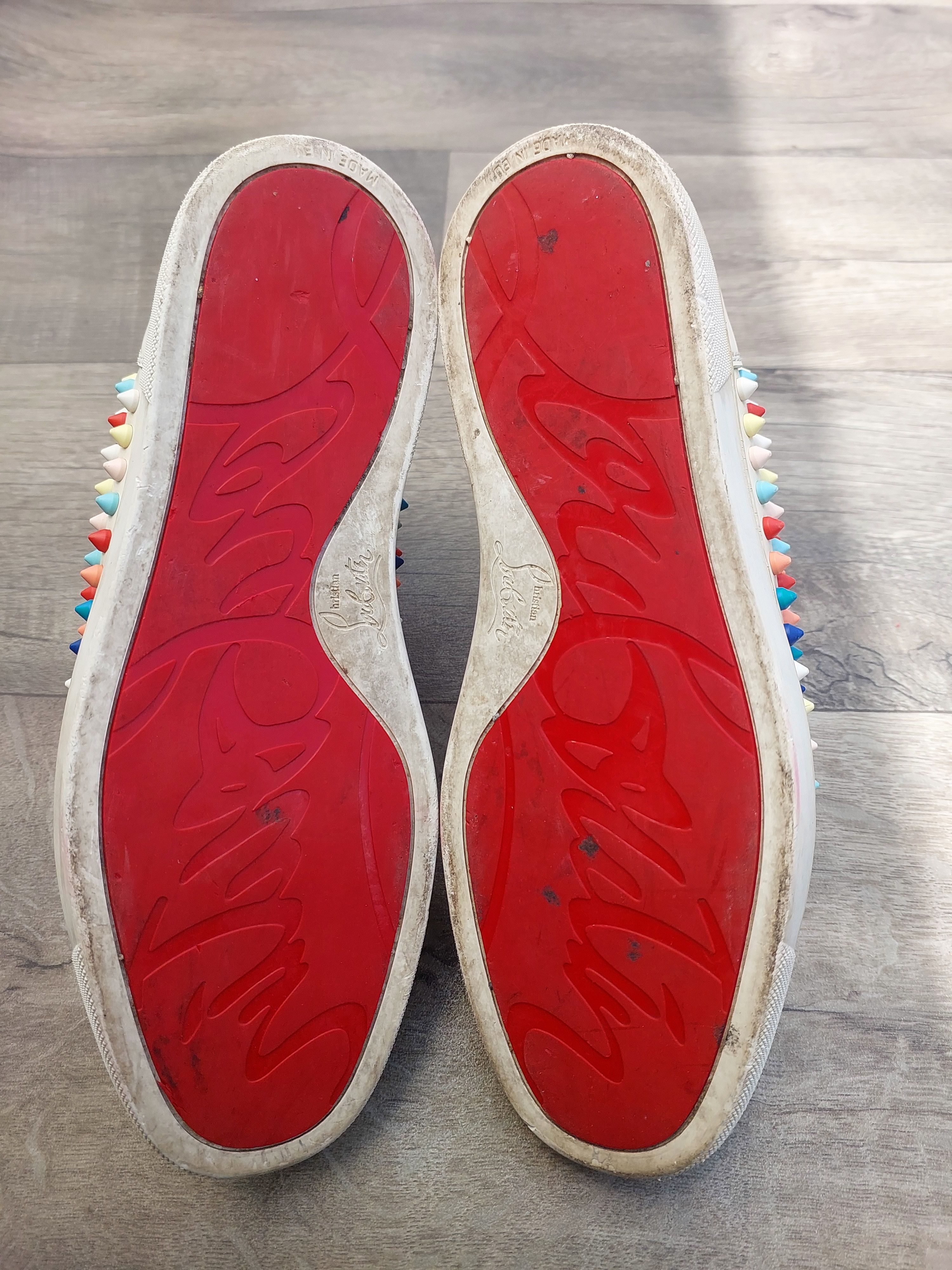 Christian Louboutin Lou Spikes leather trainers Size US 8.5 / EU 41-42 - 10 Thumbnail