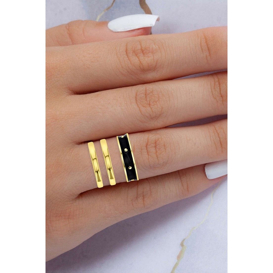 & Other Stories Julia Capri three piece stack ring set. Size 6 Size ONE SIZE - 3 Thumbnail