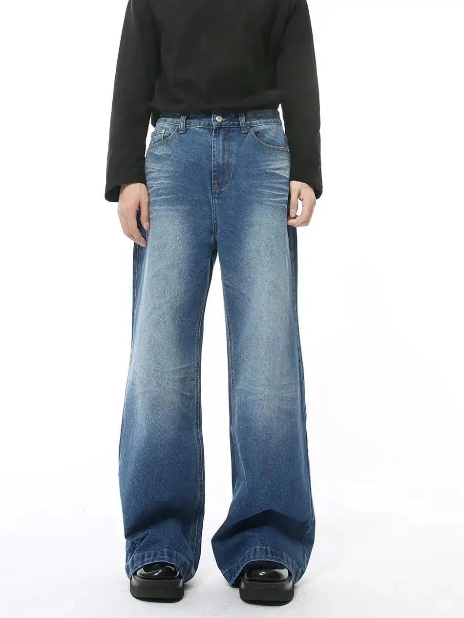 Japanese Brand Retro loose cat whisker high street jeans Size US 32 / EU 48 - 6 Thumbnail