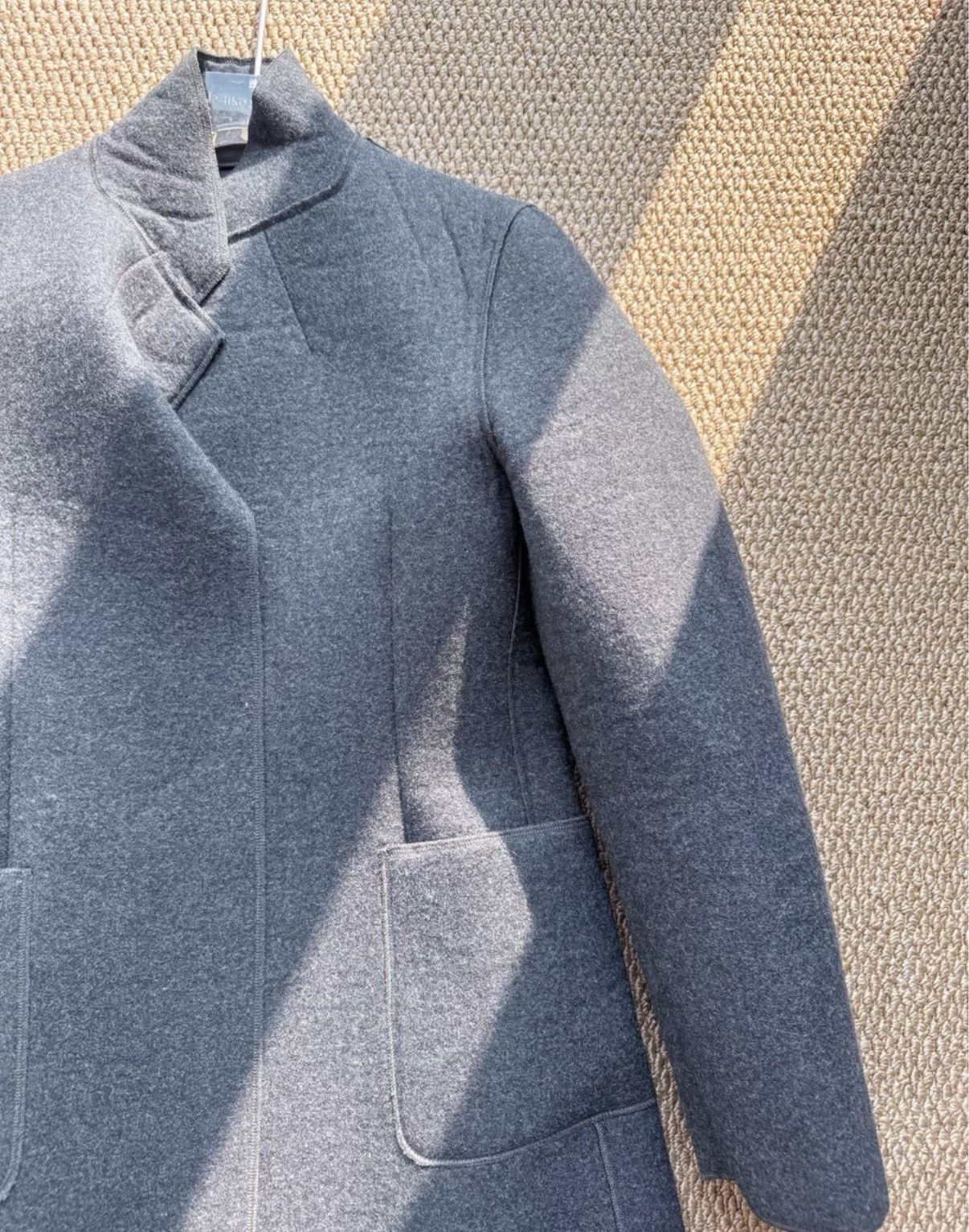 Comme des Garcons COMME des GARÇONS Dark Grey Wool Stand Collar Coat K23 Size US S / EU 44-46 / 1 - 3 Thumbnail