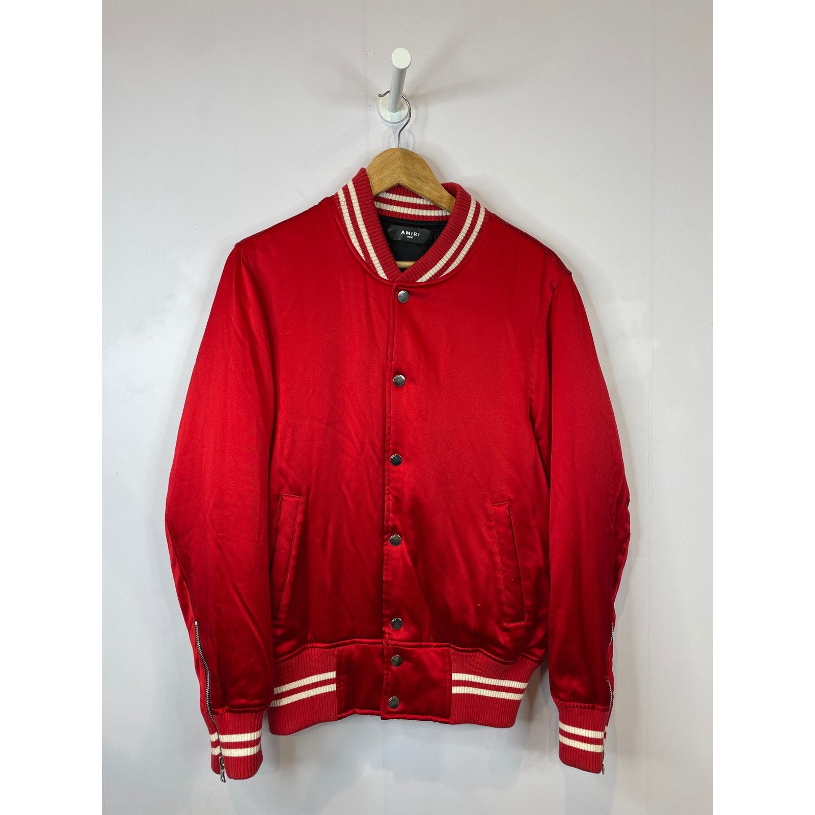 Amiri Amiri Varsity Red Satin Jacket Size US L / EU 52-54 / 3 - 1 Thumbnail