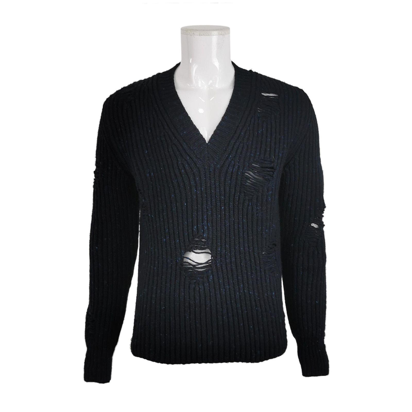 Dior Dior Homme AW05 Distressed V-Neck Knit | Grailed
