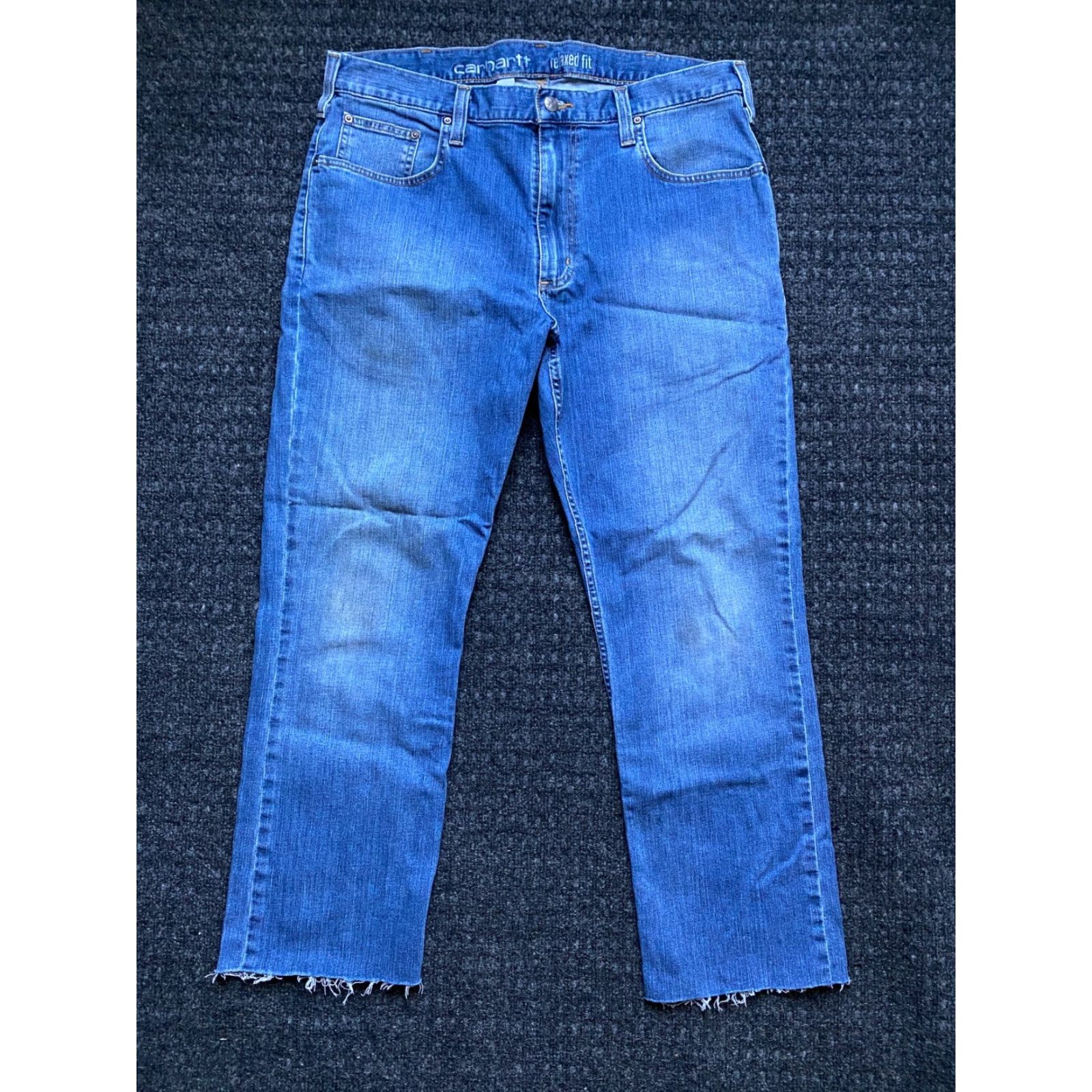 Carhartt Carhartt Jeans Mens Relaxed Fit Denim Size 36 x 32 Irregular Cut Off Hem Size US 36 / EU 52 - 2 Thumbnail