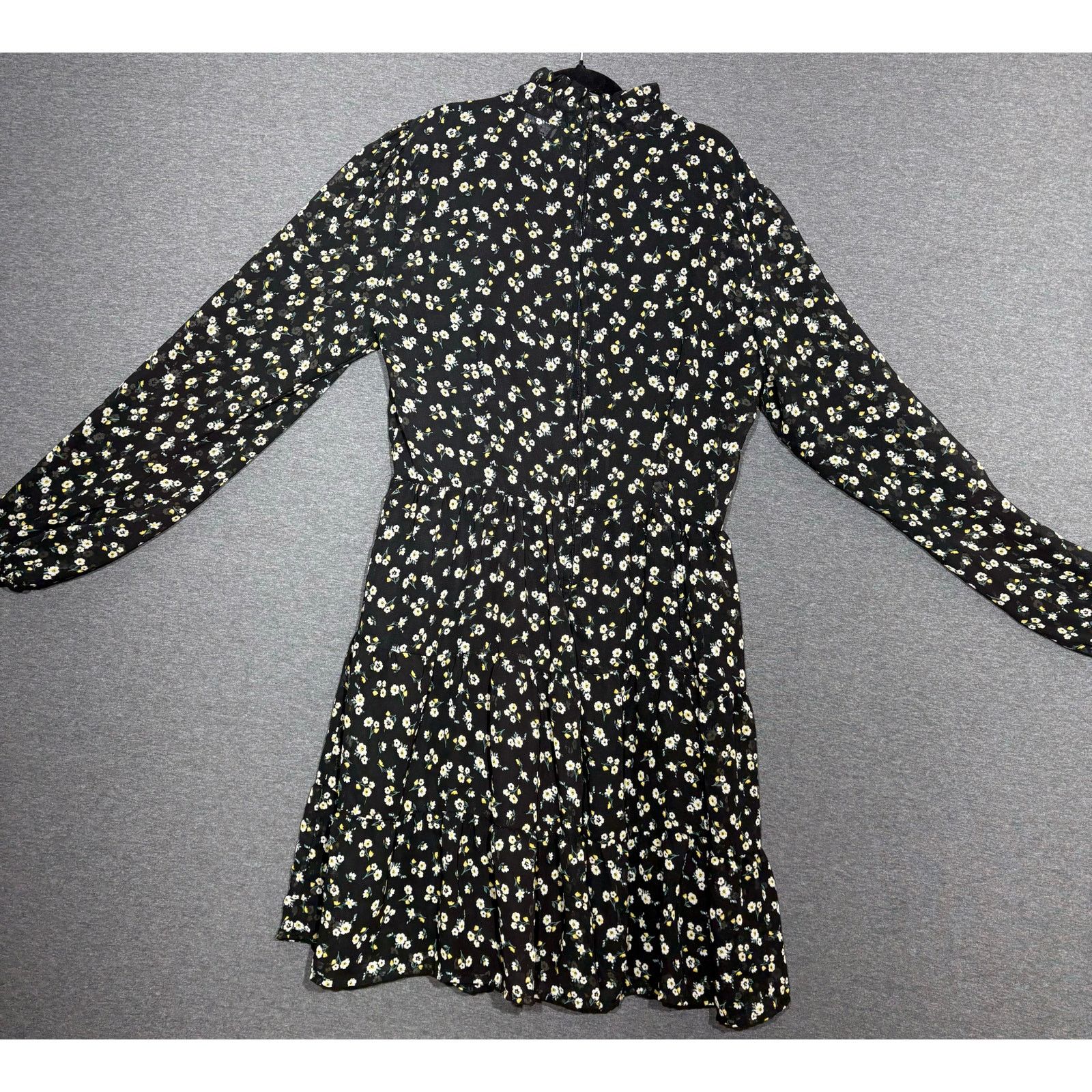 Other Trixxi | Floral Ruffle Neck Long Sleeve Dress Polyester | XL Size XL / US 12-14 / IT 48-50 - 2 Thumbnail