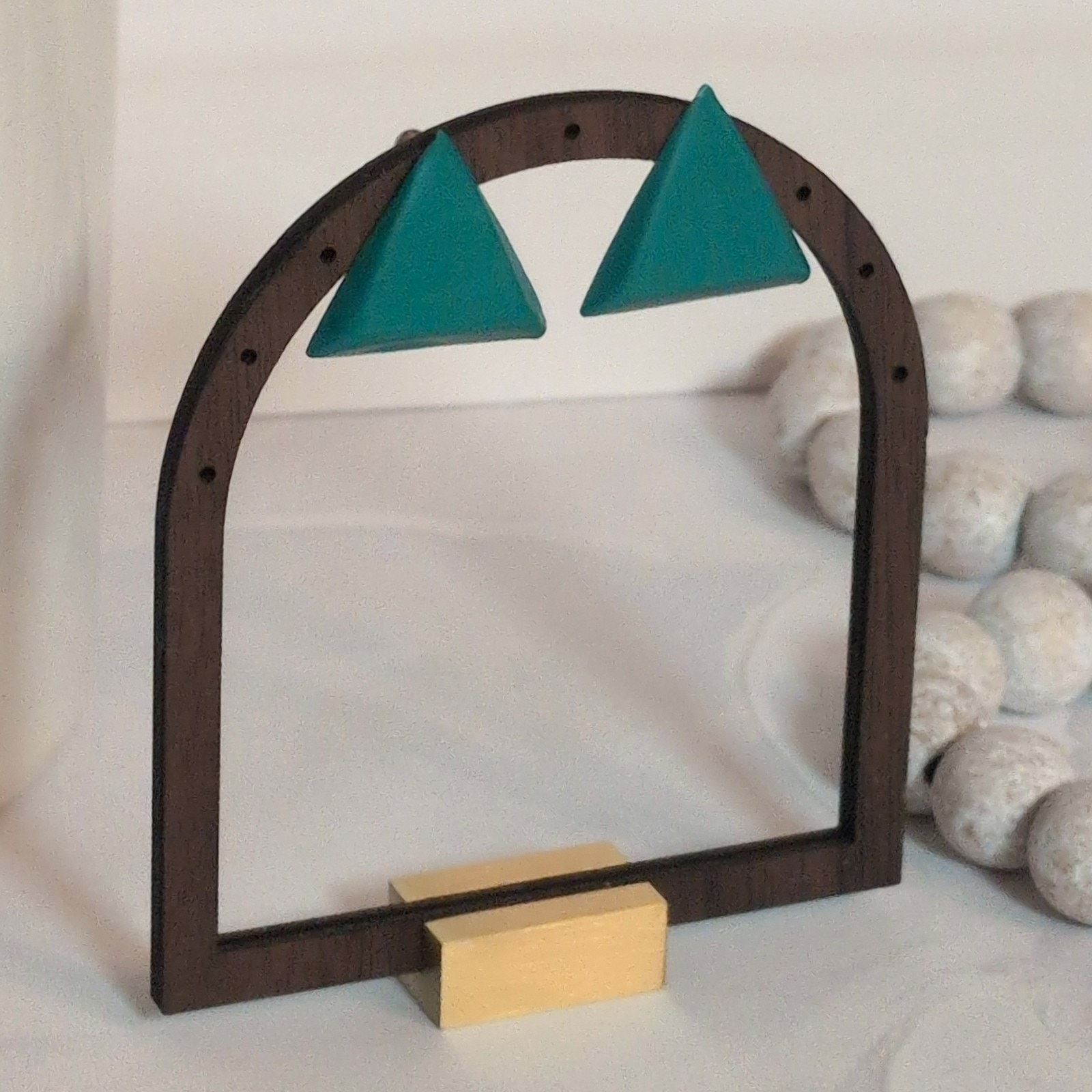 Other Cute Colorful VTG 1980s Aqua Triangle Metal Pierced Earrings Size ONE SIZE - 2 Thumbnail
