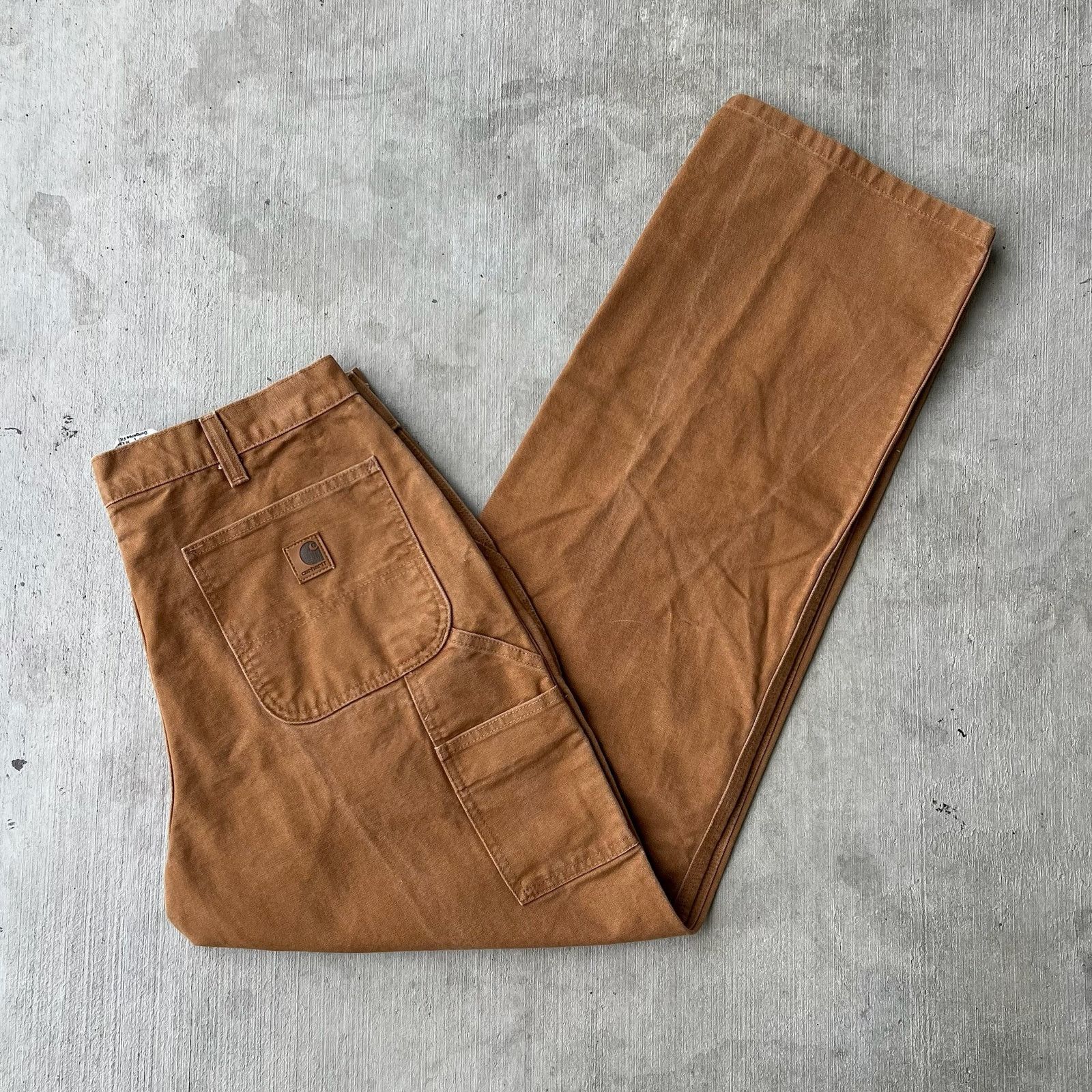 Carhartt × Vintage Carhartt brown b11 work wear carpenter pants Size US 35 - 1 Thumbnail