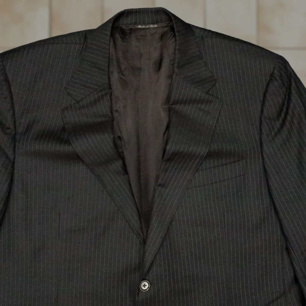 Canali VINTAGE Canali Blazer Mens 46R Gray Wool Striped Sport Coat Jacket Italy Size 46R - 1 Thumbnail