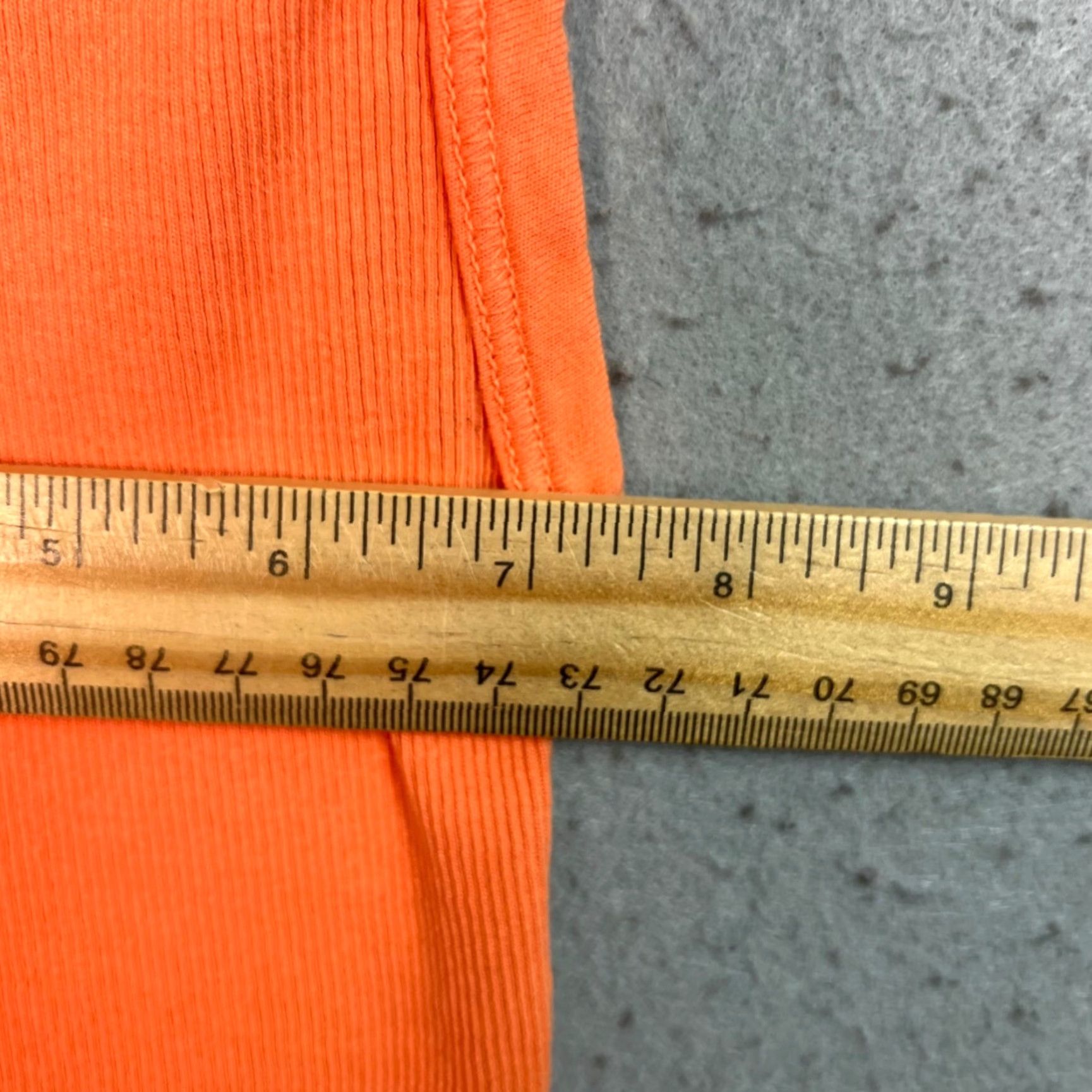 RE/DONE VINTAGE Re/Done Hanes Womens XS Orange Ribbed Tank Top Cotton Size XS / US 0-2 / IT 36-38 - 5 Thumbnail