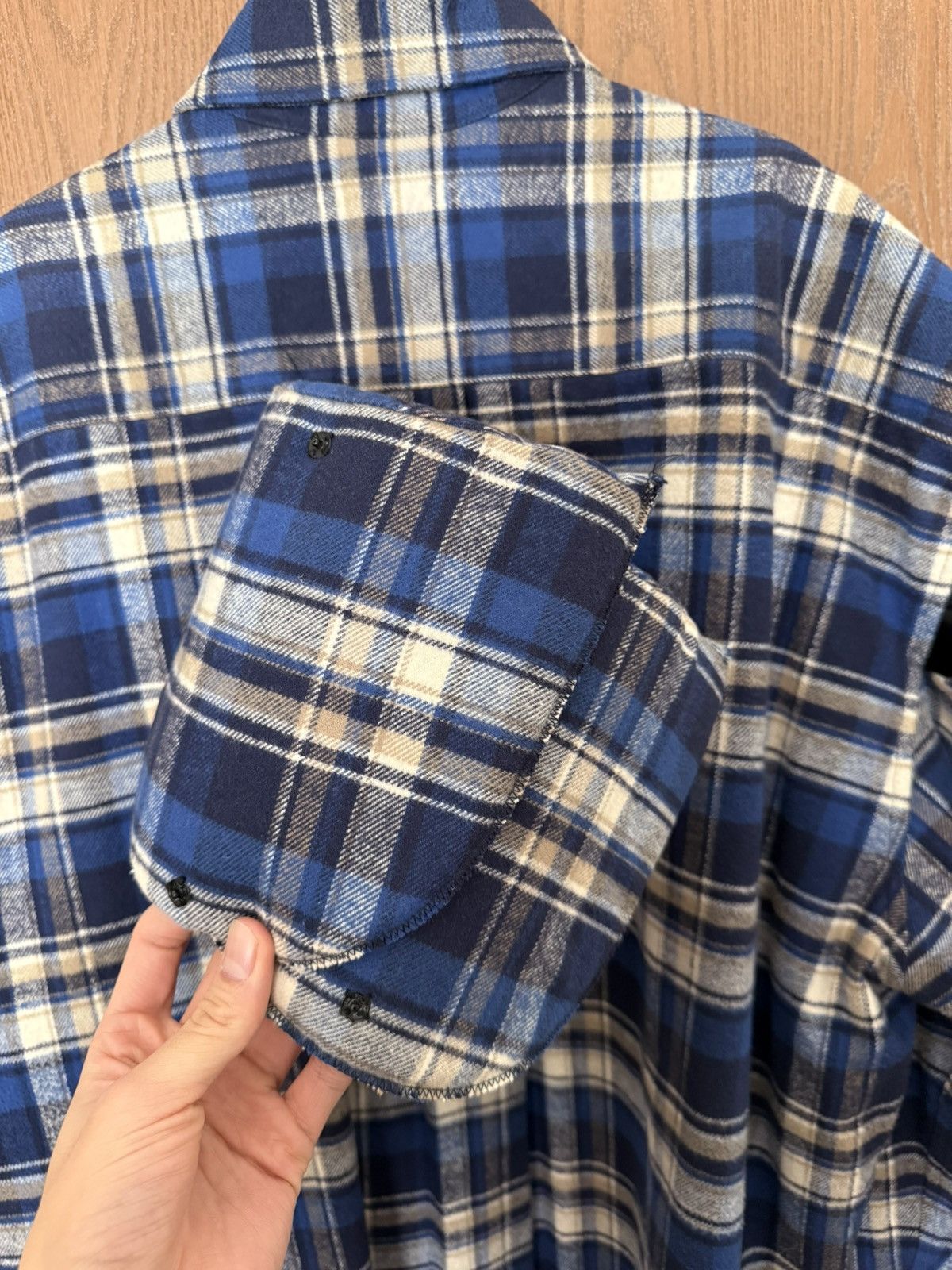 Vetements FW17 Football Shouldered Checked Flannel Shirt In Blue Size XS / US 0-2 / IT 36-38 - 5 Thumbnail