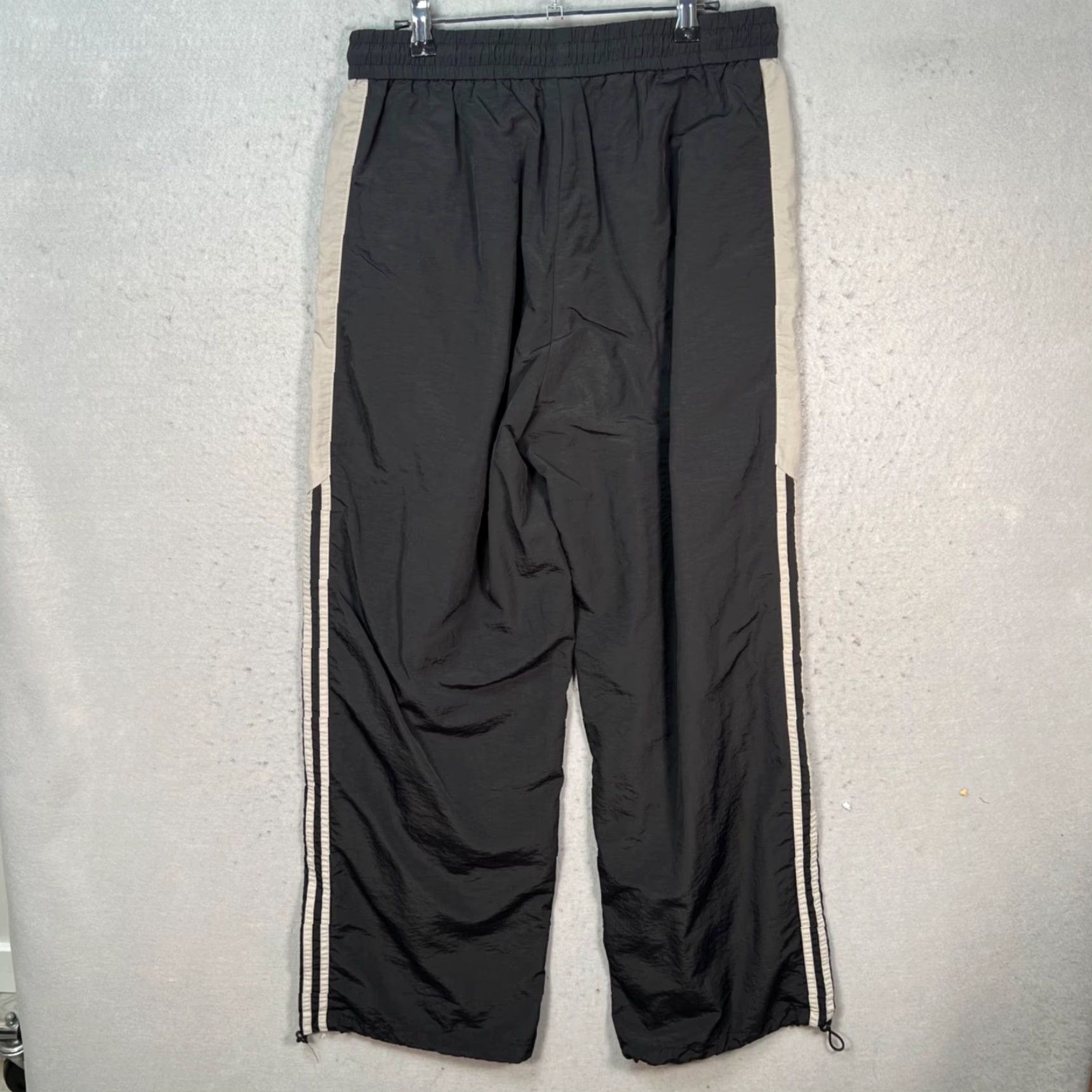 Vintage Elfric Eden Womens Large Black Beige Nylon Wide-Leg Track Pants Windbreaker Pants Mens? Womens Size 36" / US 14 / IT 50 - 2 Thumbnail