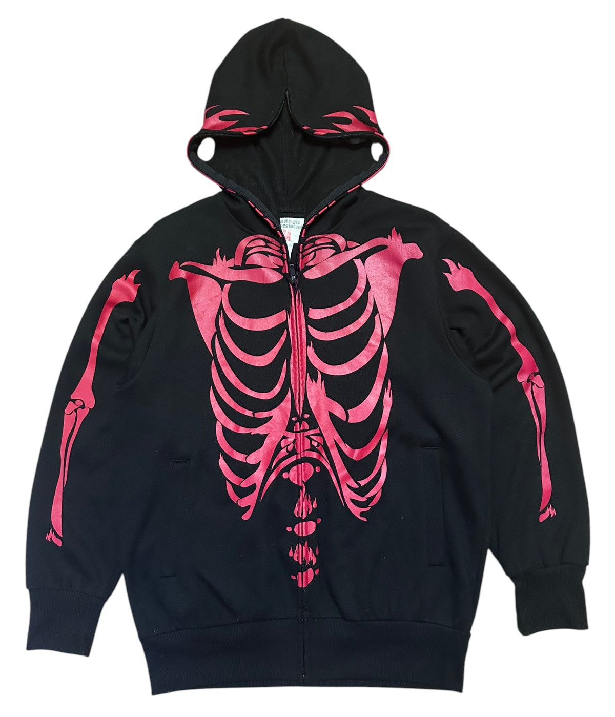 Japanese Brand RARE ‼️ Vintage Calhoun 🇯🇵 Skeleton Full Zip Hoodie Size US M / EU 48-50 / 2 - 2 Thumbnail