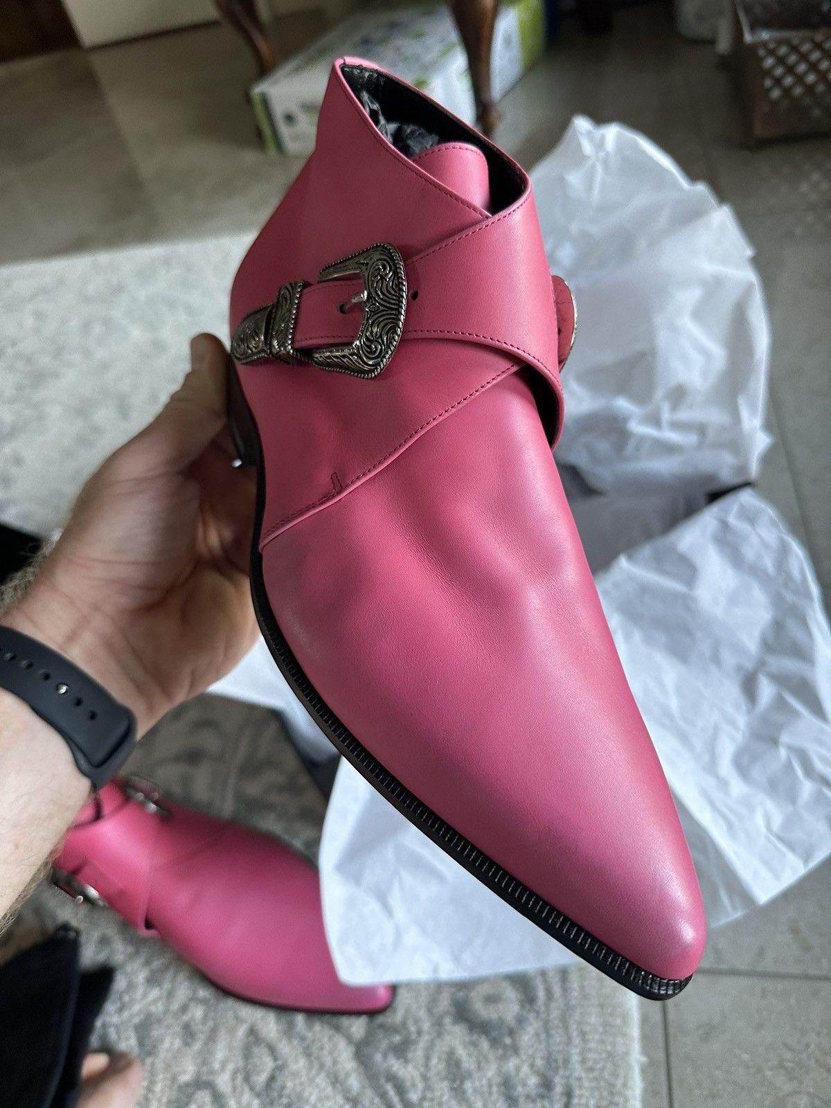 Saint Laurent Paris Grail SS14 Saint Laurent Duckies Pink double buckle Hedi Size US 8.5 / EU 41-42 - 13 Thumbnail
