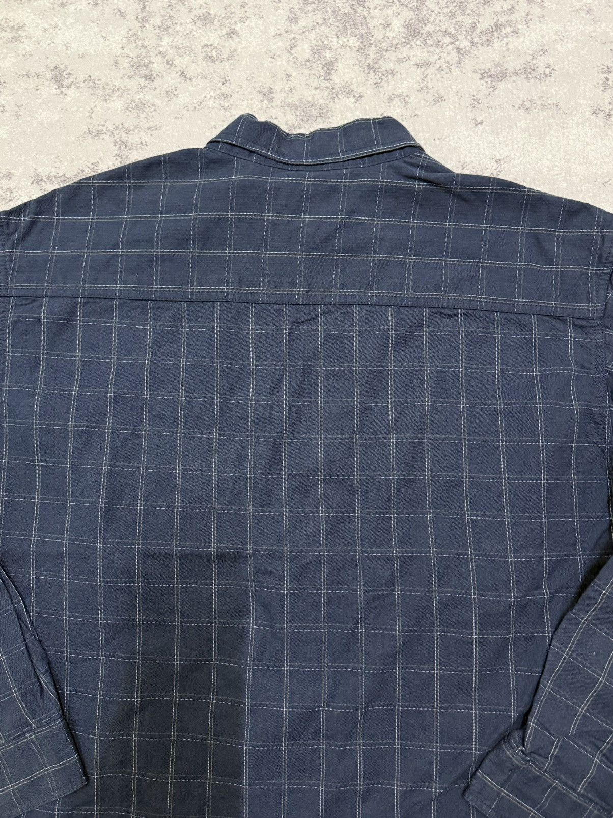 Kansai Yamamoto Kansai Jeans Dark Blue Plaid Zip Up Shirt Size US XXL / EU 58 / 5 - 15 Thumbnail