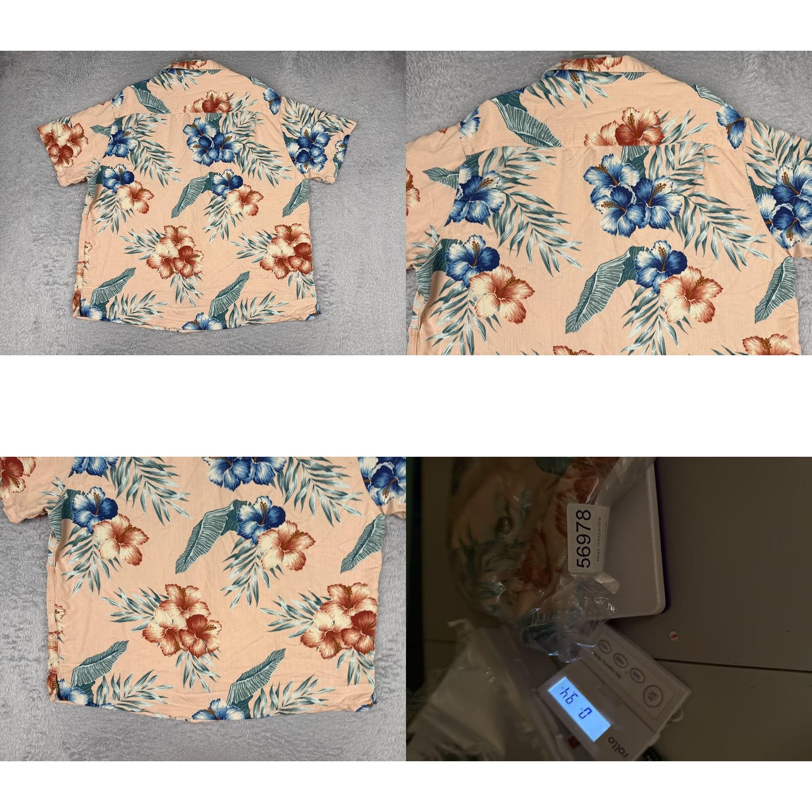 Vintage Caribbean Shirt Mens Big 2X Peach Short Sleeve Hawaiian Silk Blend Floral Size US XXL / EU 58 / 5 - 9 Thumbnail
