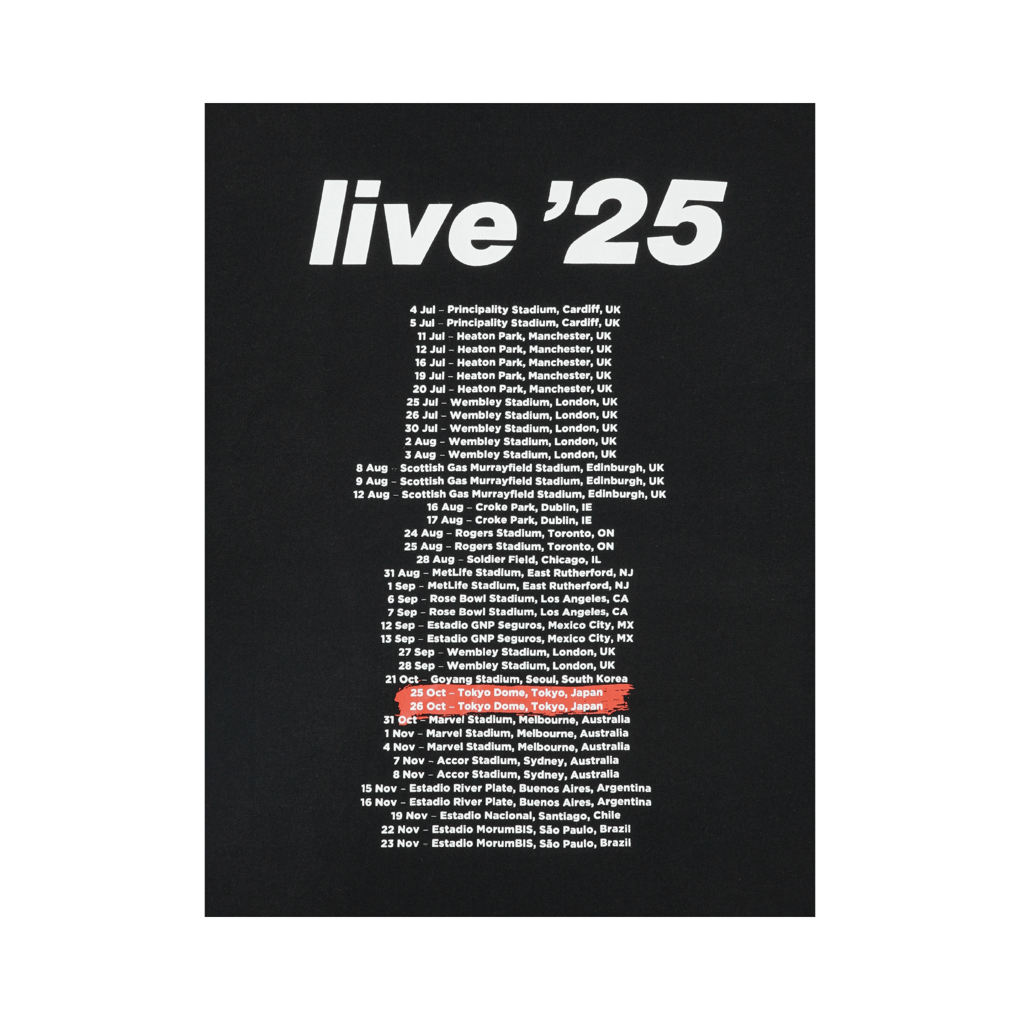 Other Oasis Live '25 T-Shirt Tokyo Exclusive XL Tokyo Limited Size US XL / EU 56 / 4 - 2 Thumbnail