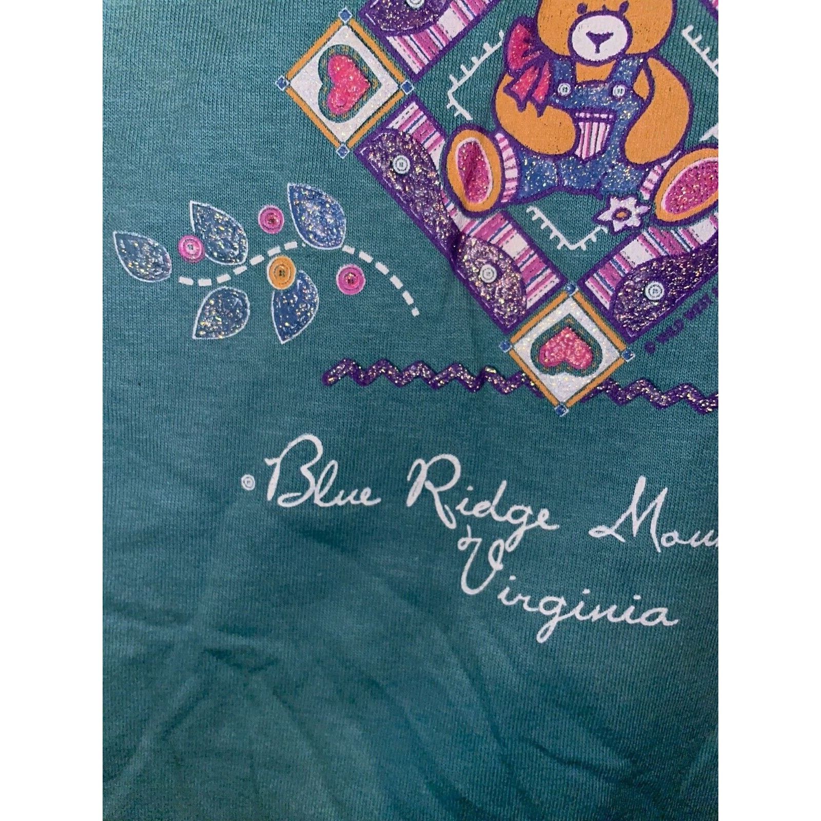 Jerzees Vintage Blue Ridge Mountains Shirt Virginia Bear 90s Tee VTG Size US L / EU 52-54 / 3 - 3 Thumbnail