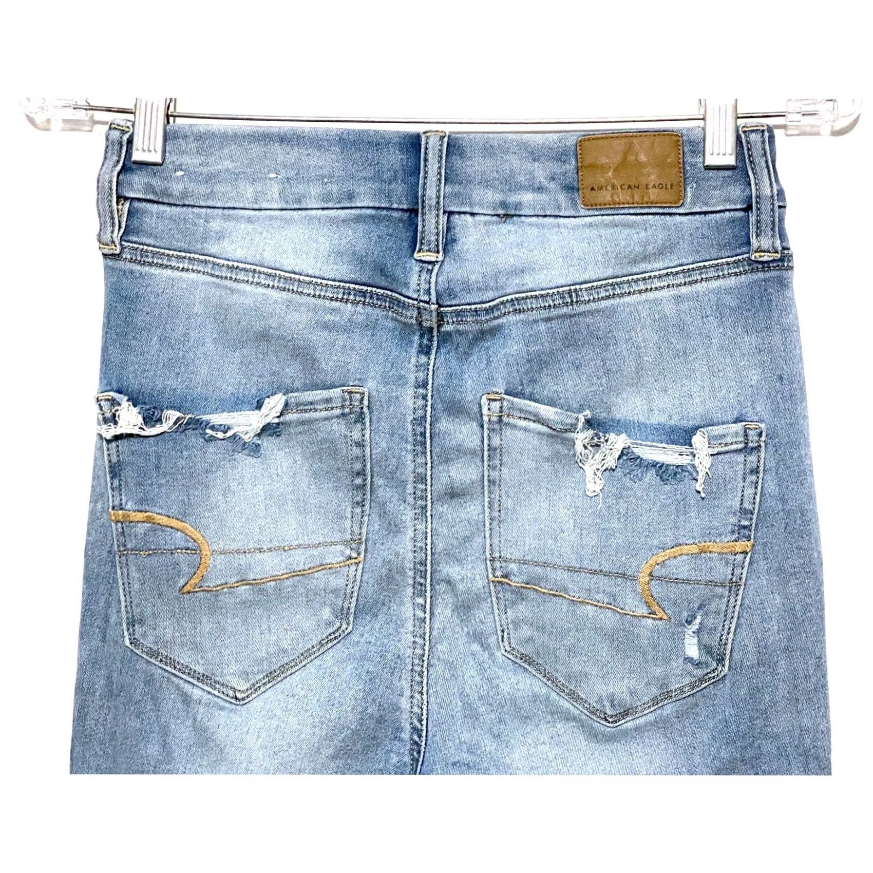 American Eagle Outfitters VINTAGE American Eagle Curvy Highest Rise Legging Jeans Womens 4S Stretch Distressed Y2K Grunge Punk Rock Jeans Womens XS? Size 27" / US 4 / IT 40 - 4 Thumbnail