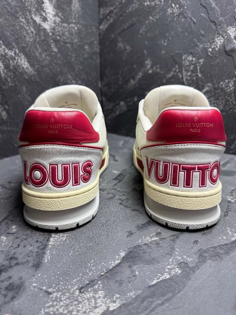 Louis Vuitton LV Trainer White & Red Velcro Sneakers Q10 Size US 8 / EU 41 - 5 Thumbnail