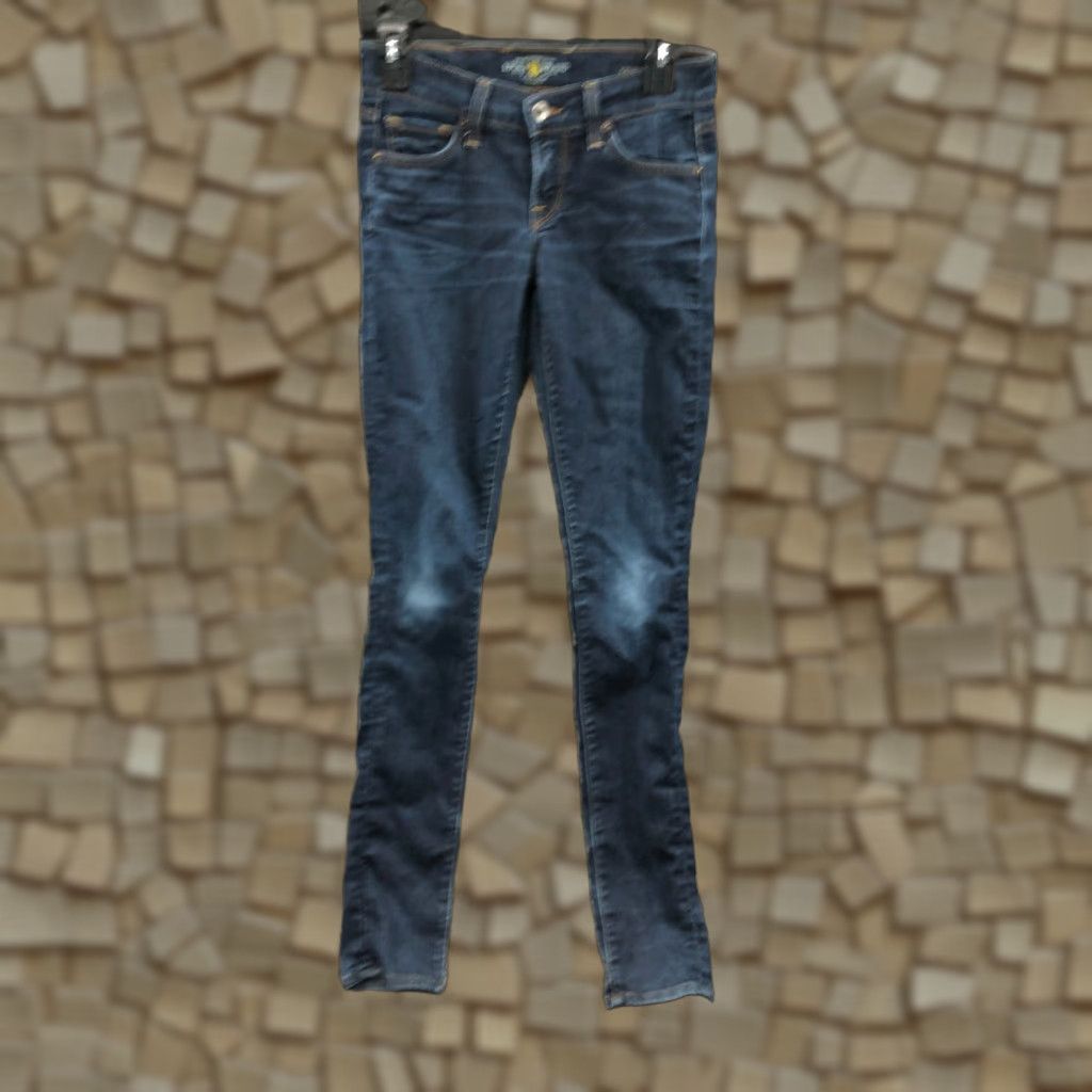 Lucky Brand Lucky Brand Charlie Skinny Jeans Size 00 Womens Dark Wash Blue Knee Wear Denim 5-Pocket Regular Slim Size 24" / US 00 / IT 34 - 1 Thumbnail