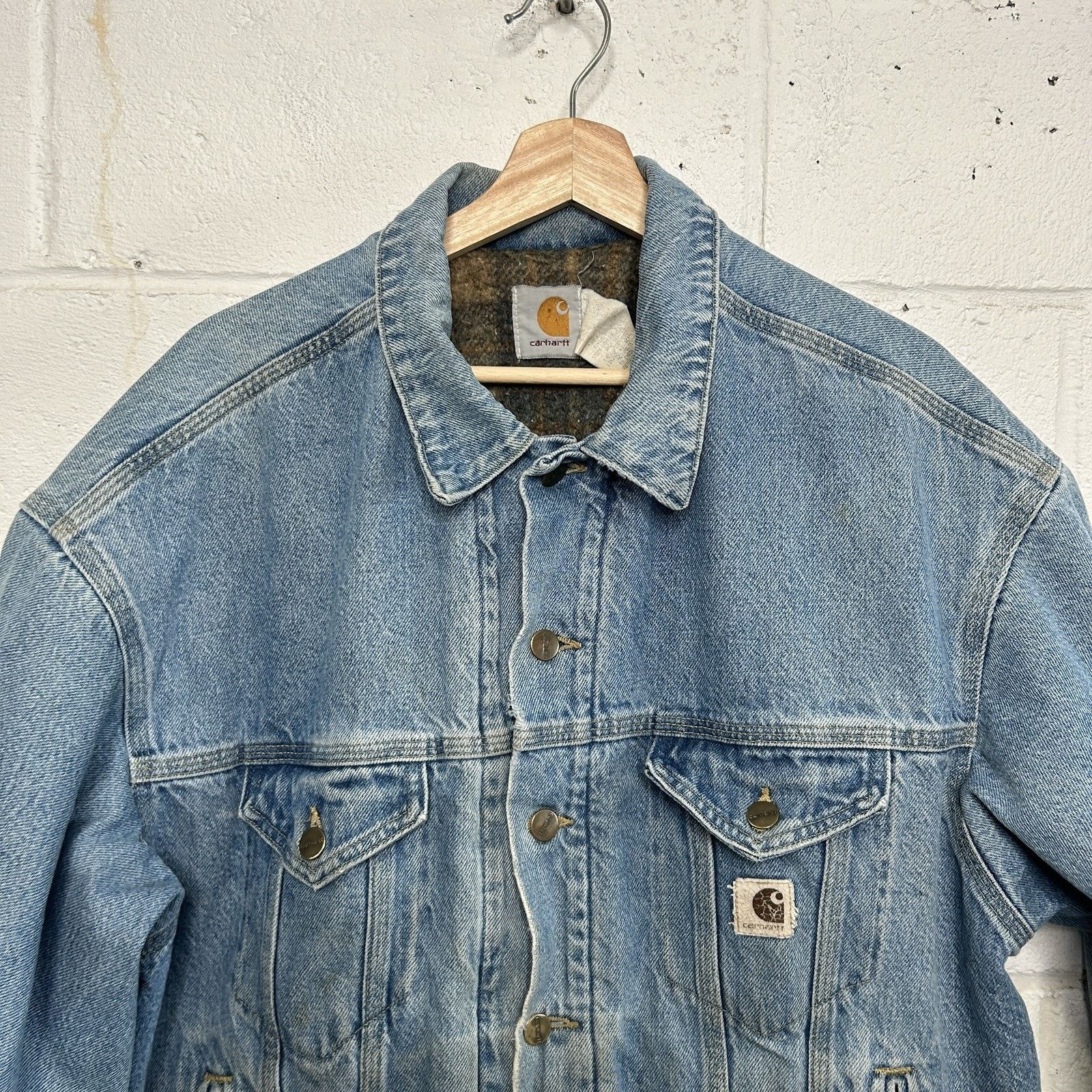 Carhartt Vintage Carhartt Blanket-Lined Trucker Jacket “Denim” Size US L / EU 52-54 / 3 - 3 Thumbnail