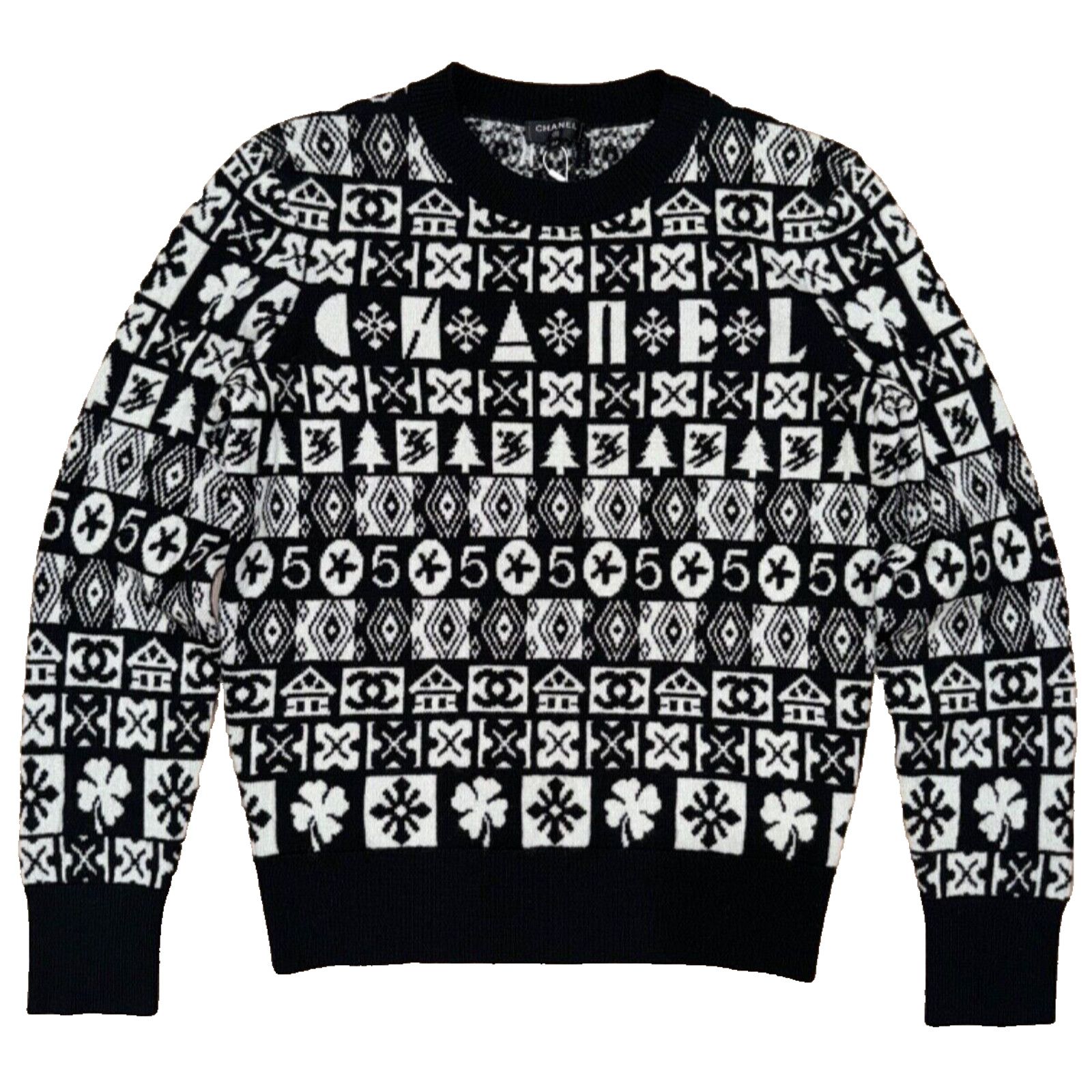 Chanel Chanel 19B Coco Neige Ski Black White CC Long Sleeve Size XS / US 0-2 / IT 36-38 - 1 Thumbnail
