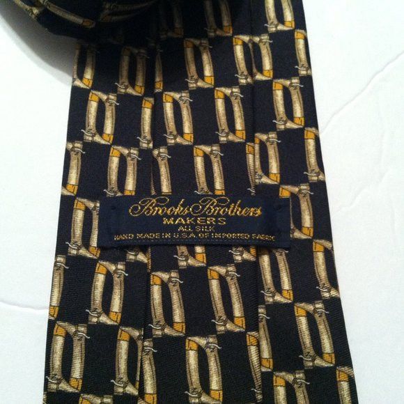 Brooks Brothers BROOKS BROTHERS MENS NEW BLACK 100%SILK TIE WIDTH: 3 3/4" Size ONE SIZE - 3 Thumbnail