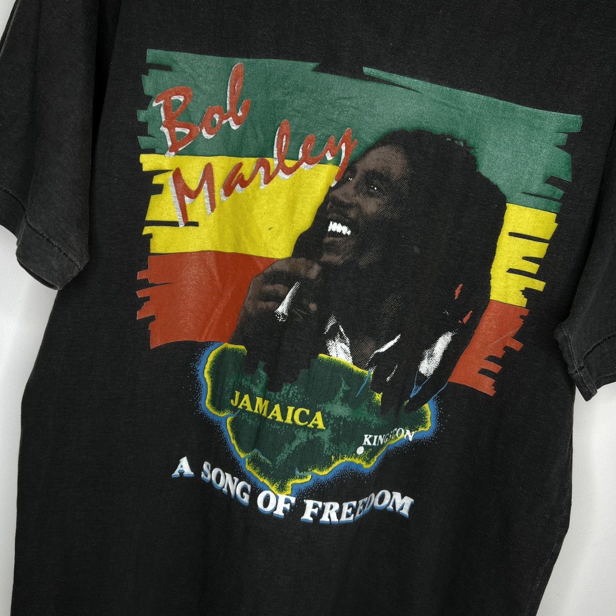 Bob Marley × Rap Tees × Vintage Vintage 90s Bob Marley Jamaica Rap Tee eminem jayz 50cent Size US M / EU 48-50 / 2 - 4 Thumbnail