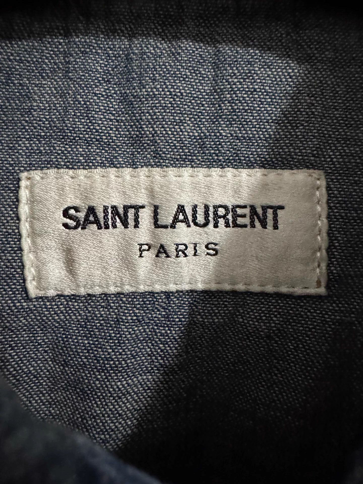 Saint Laurent Paris SLP 21ss deep blue cat eye 2pocket denim shirt M Size US M / EU 48-50 / 2 - 4 Thumbnail