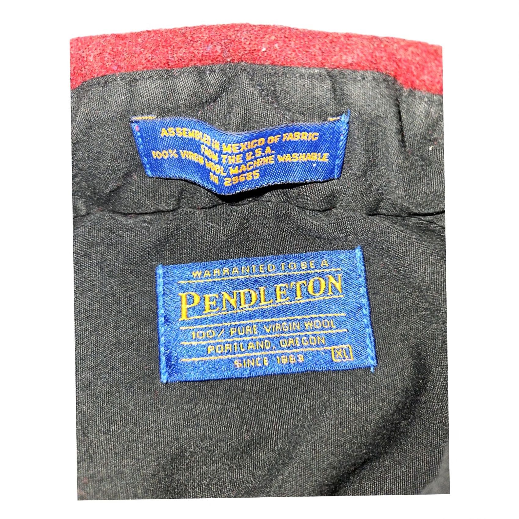 Pendleton VINTAGE Pendleton Jacket Men XL 100% Wool Red Short Button Padded Elbow Logo 80s 90s Classic Regular Mens Size US XL / EU 56 / 4 - 2 Thumbnail