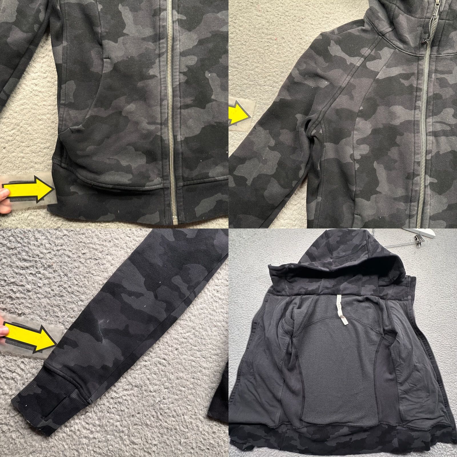 Lululemon VINTAGE? Lululemon Scuba Hoodie Jacket Womens 6 Camouflage Black Gray Full Zip Jacket Womens 6 Black Gray Camouflage Full Zip Mens? Size M / US 6-8 / IT 42-44 - 9 Thumbnail